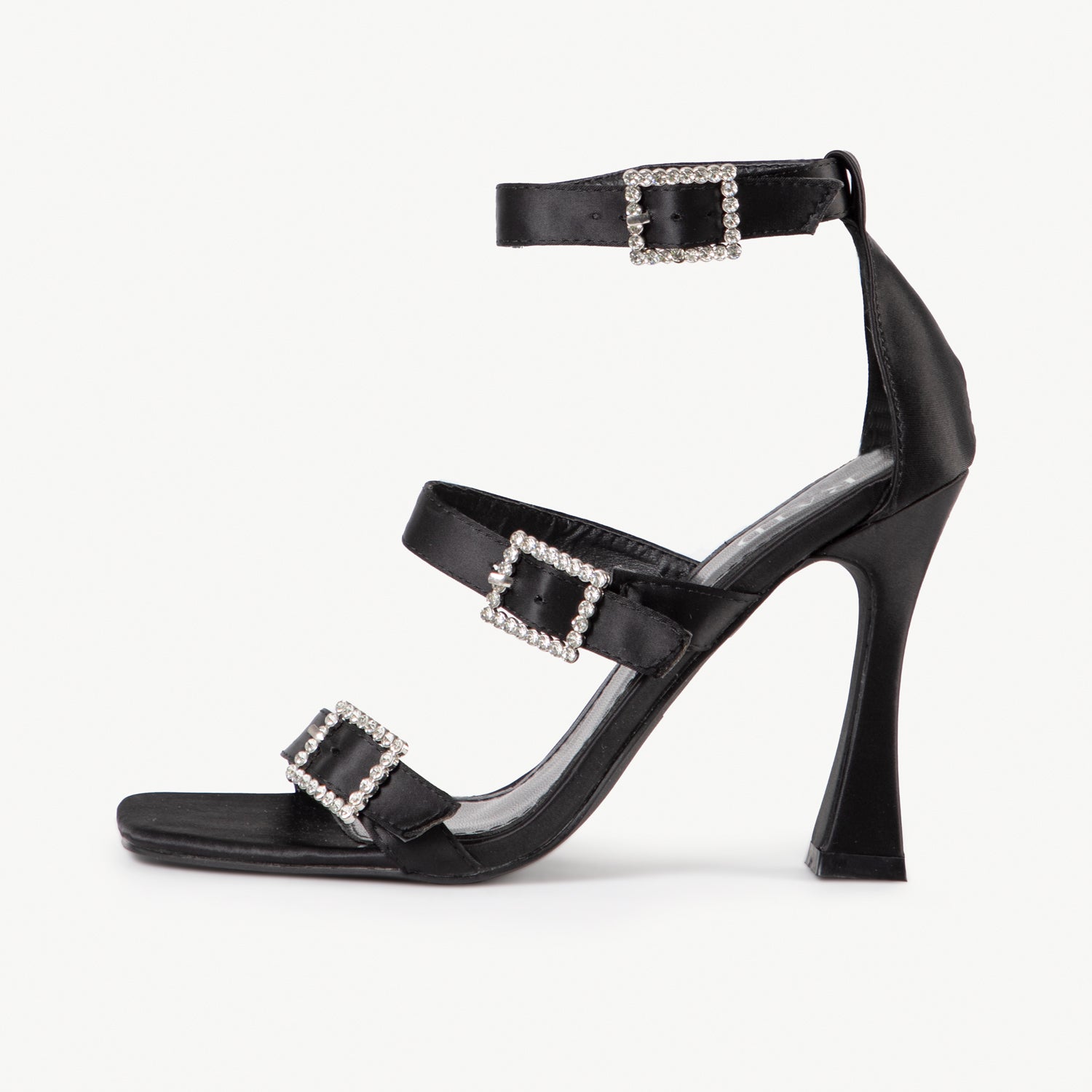 RAID Adina Strappy Heel in Black Satin