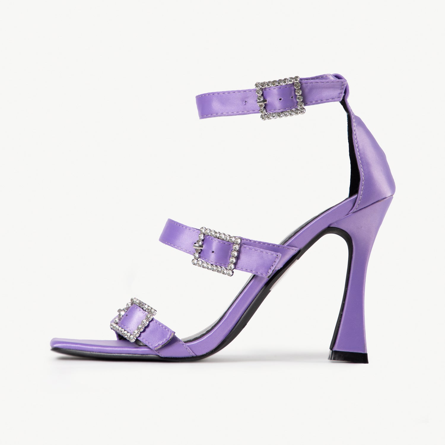 RAID Adina Strappy Heel in Purple Satin