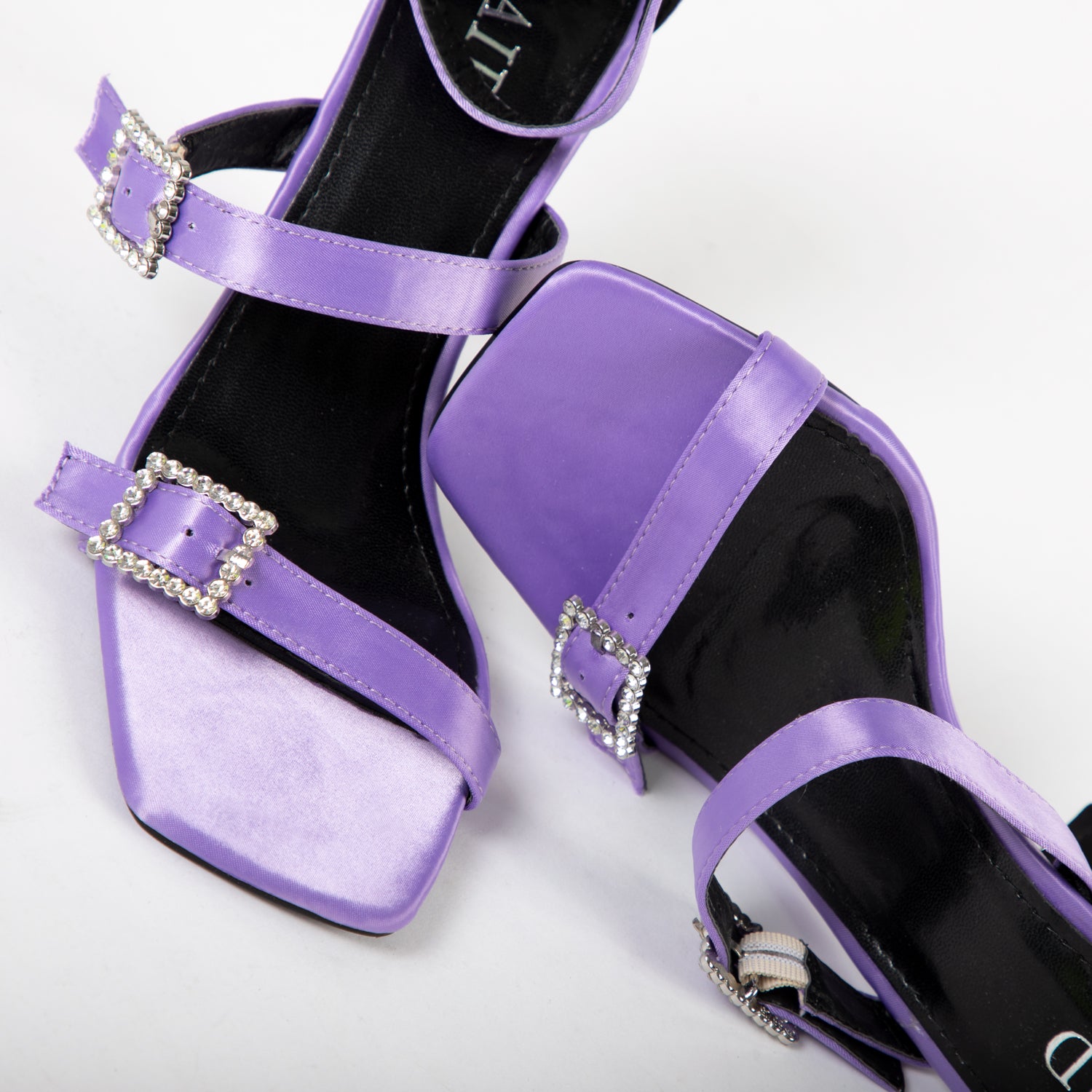 RAID Adina Strappy Heel in Purple Satin