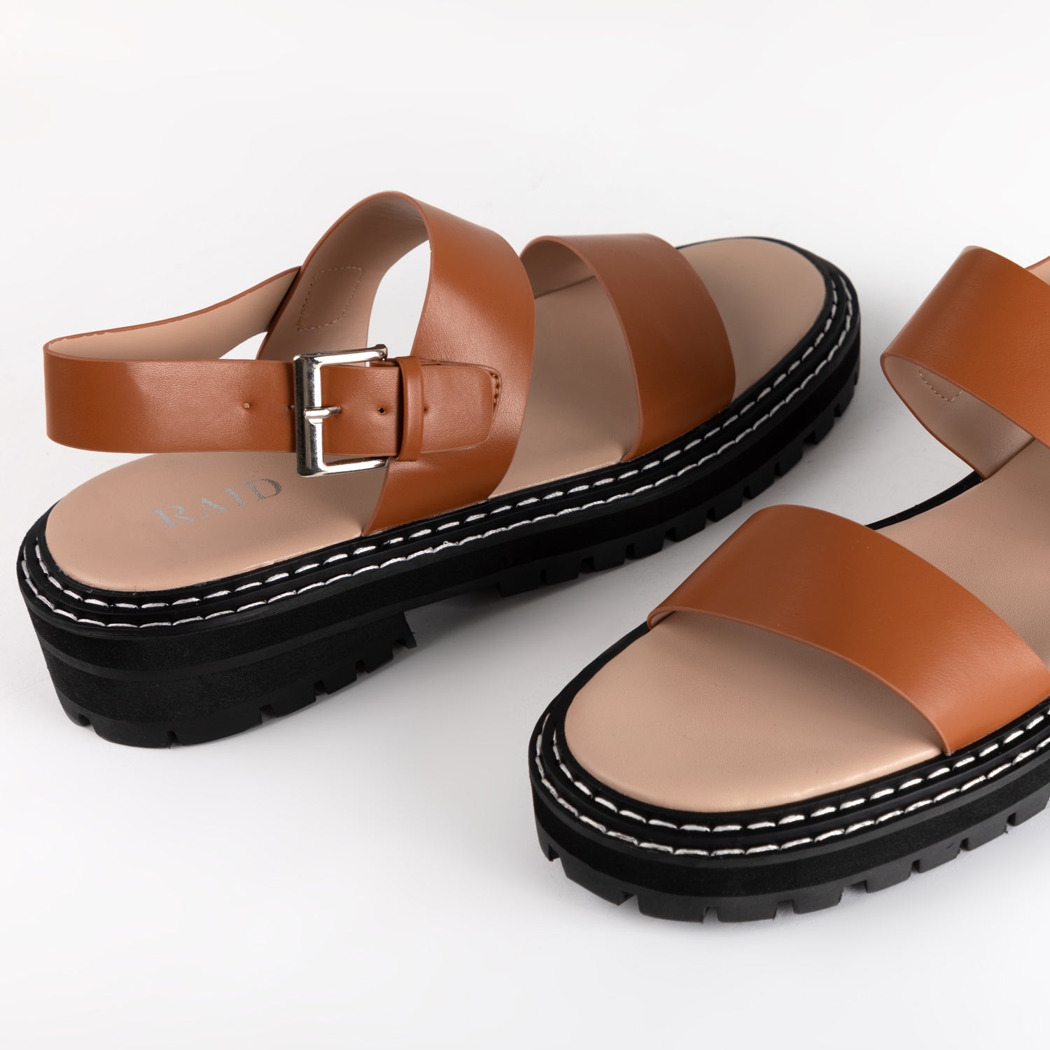 RAID Aditi Flat Sandal in Brown