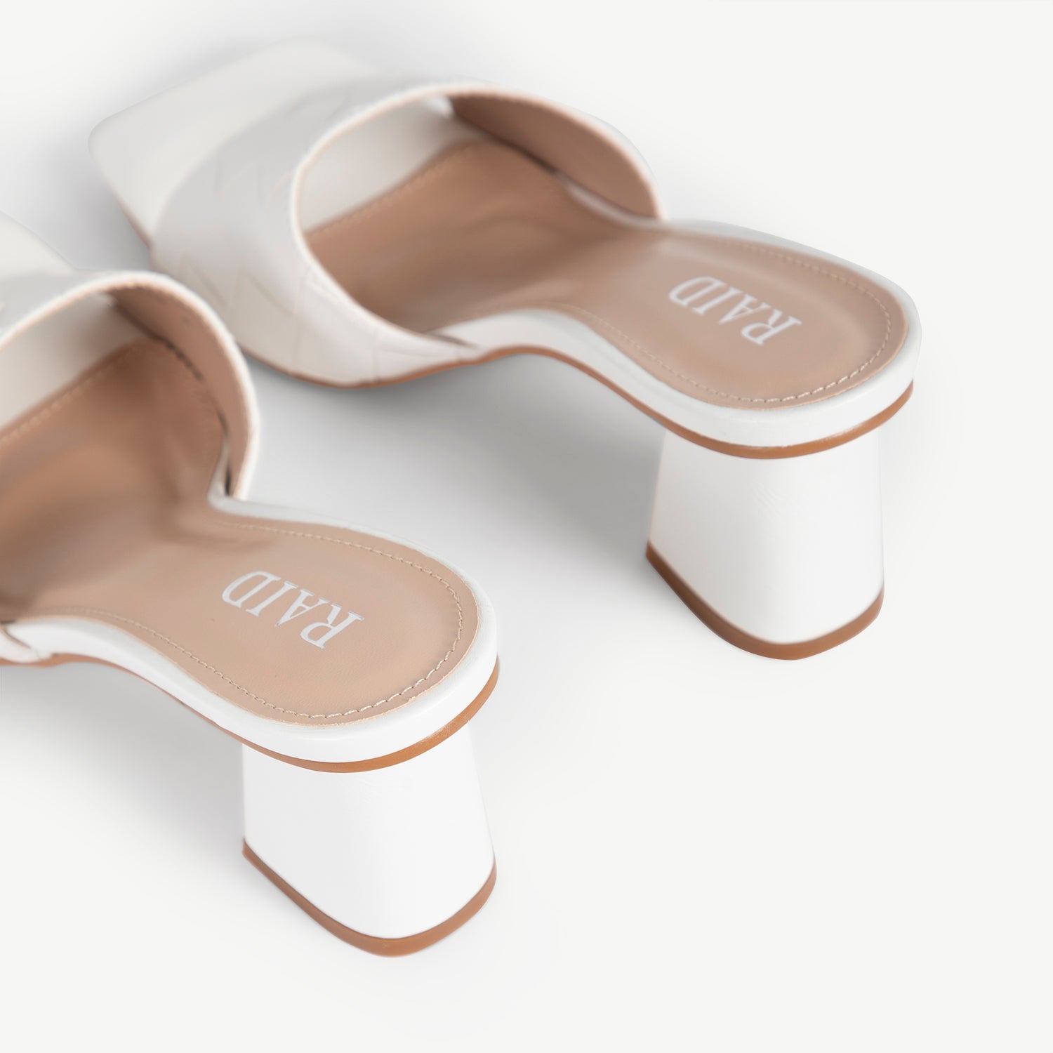 RAID Albie Block Heeled Mule in White