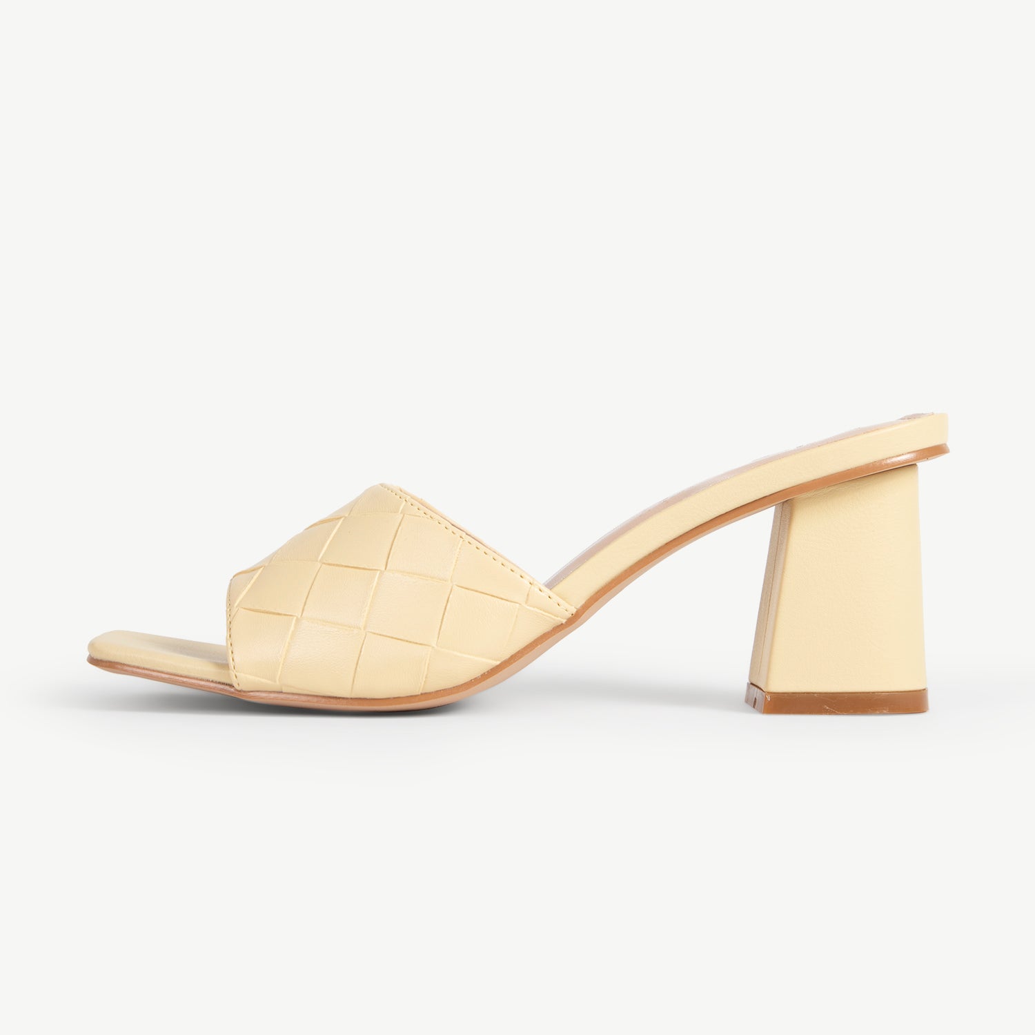 RAID Albie Block Heeled Mule in Butter Yellow