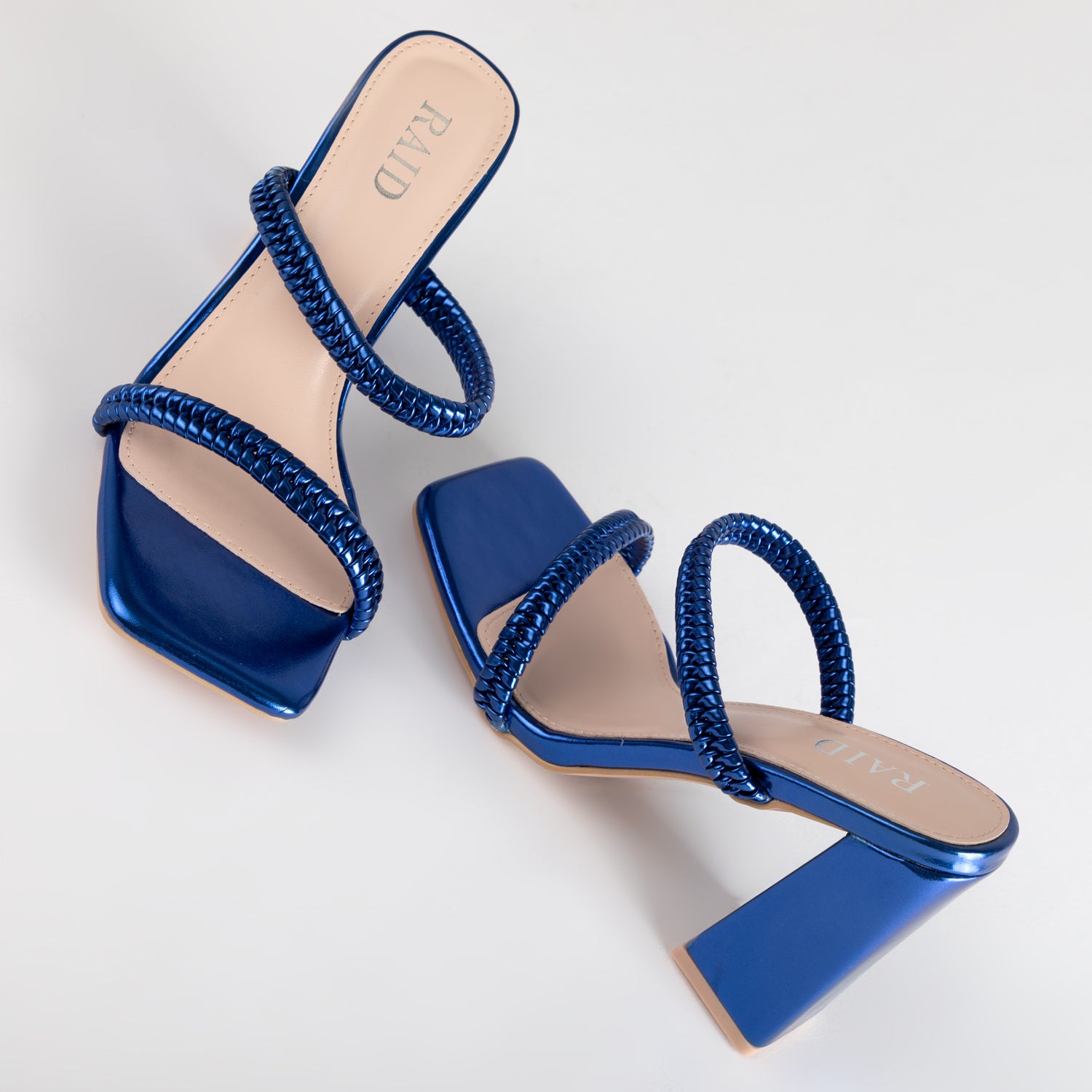 RAID Alyra Block Heeled Mule in Blue