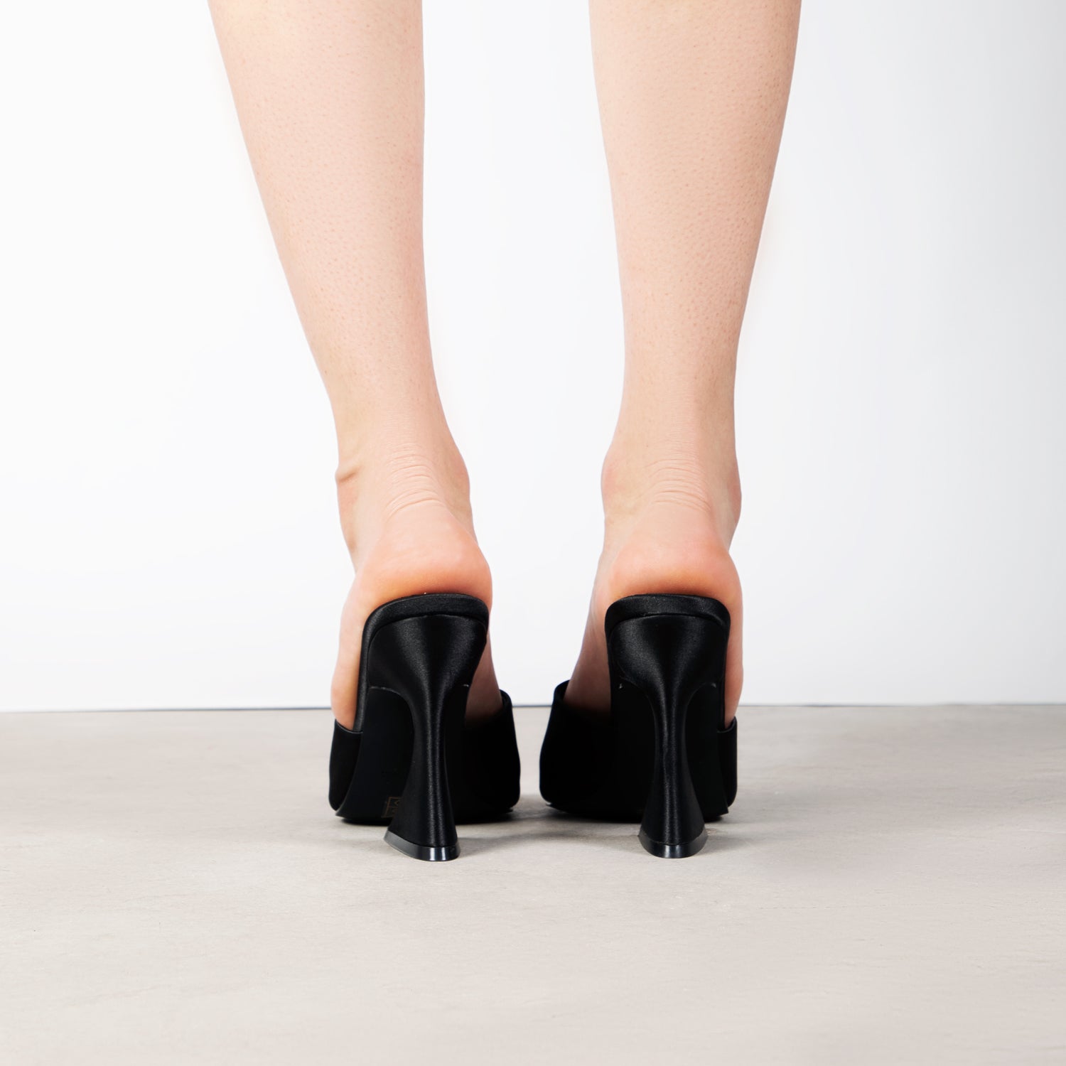 RAID Amantha Heeled Mule in Black Satin