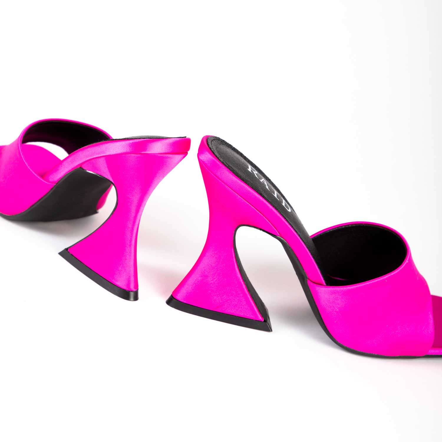 RAID Amantha Heeled Mule in Hot Pink Satin