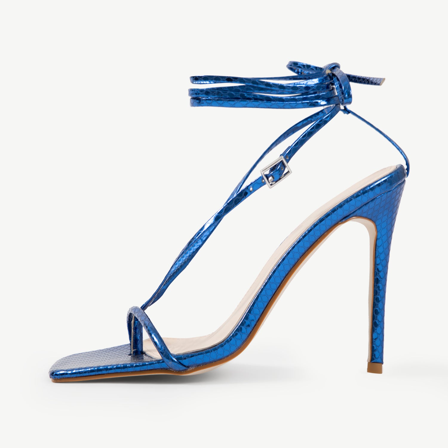 RAID Ancy Lace Up Heel in Blue