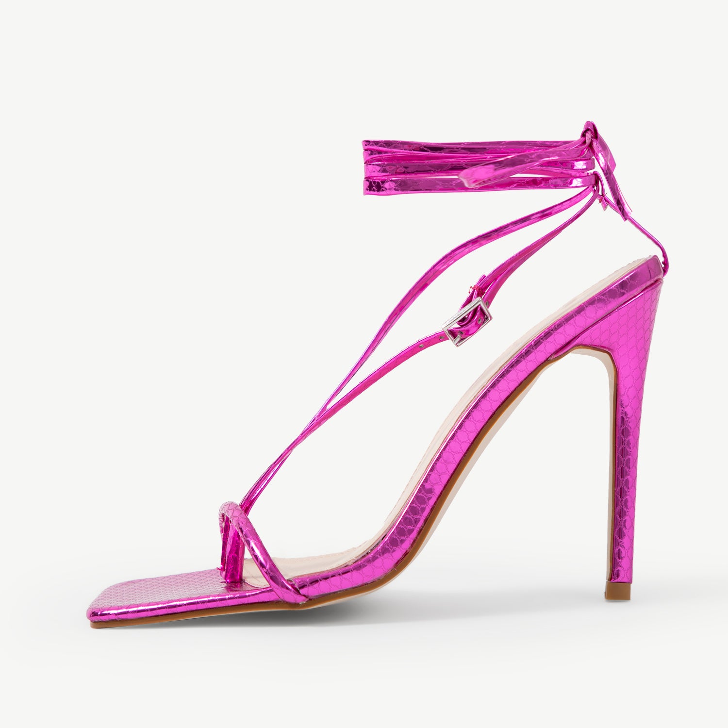 RAID Ancy Lace Up Heel in Pink