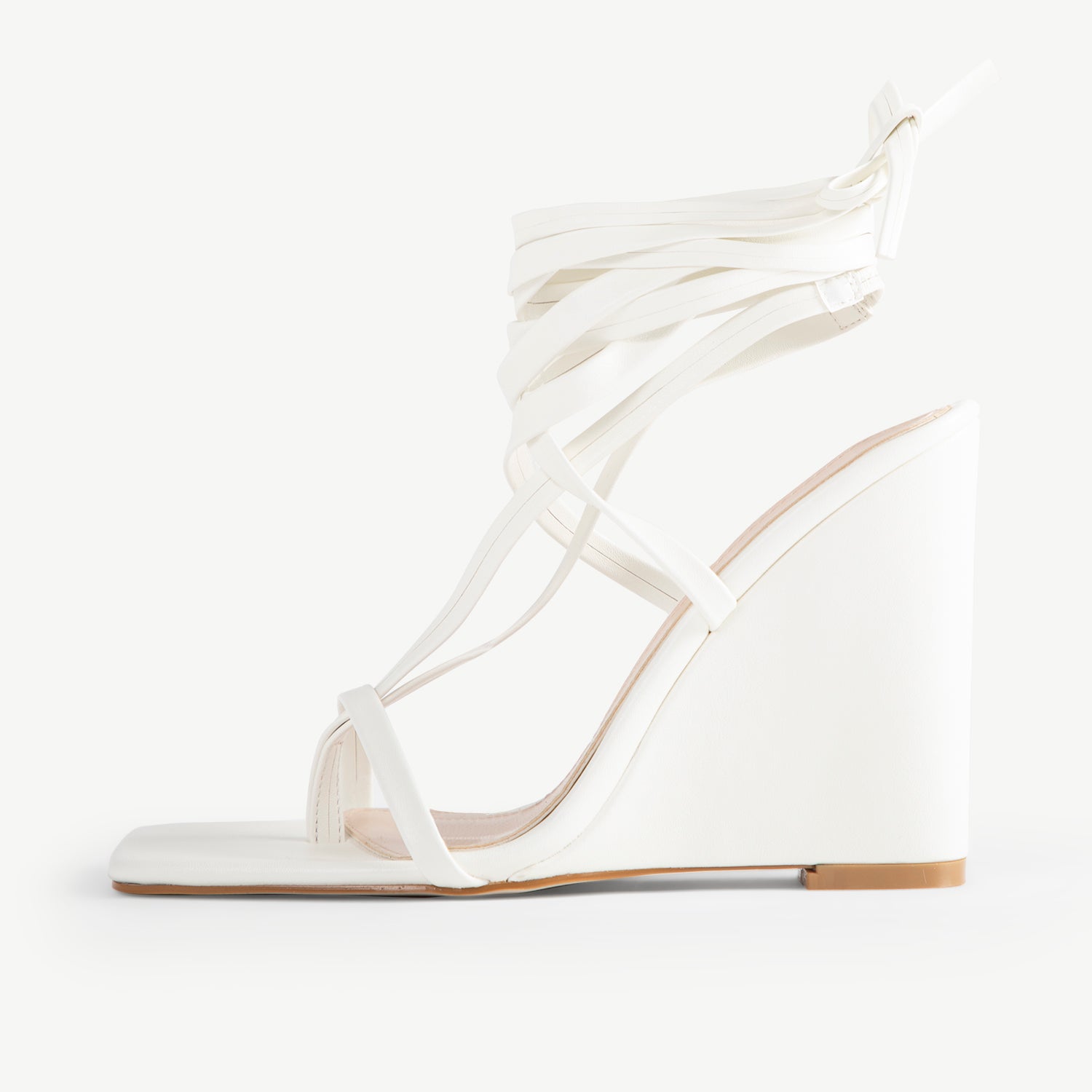 RAID Aniee Lace Up Heel in White