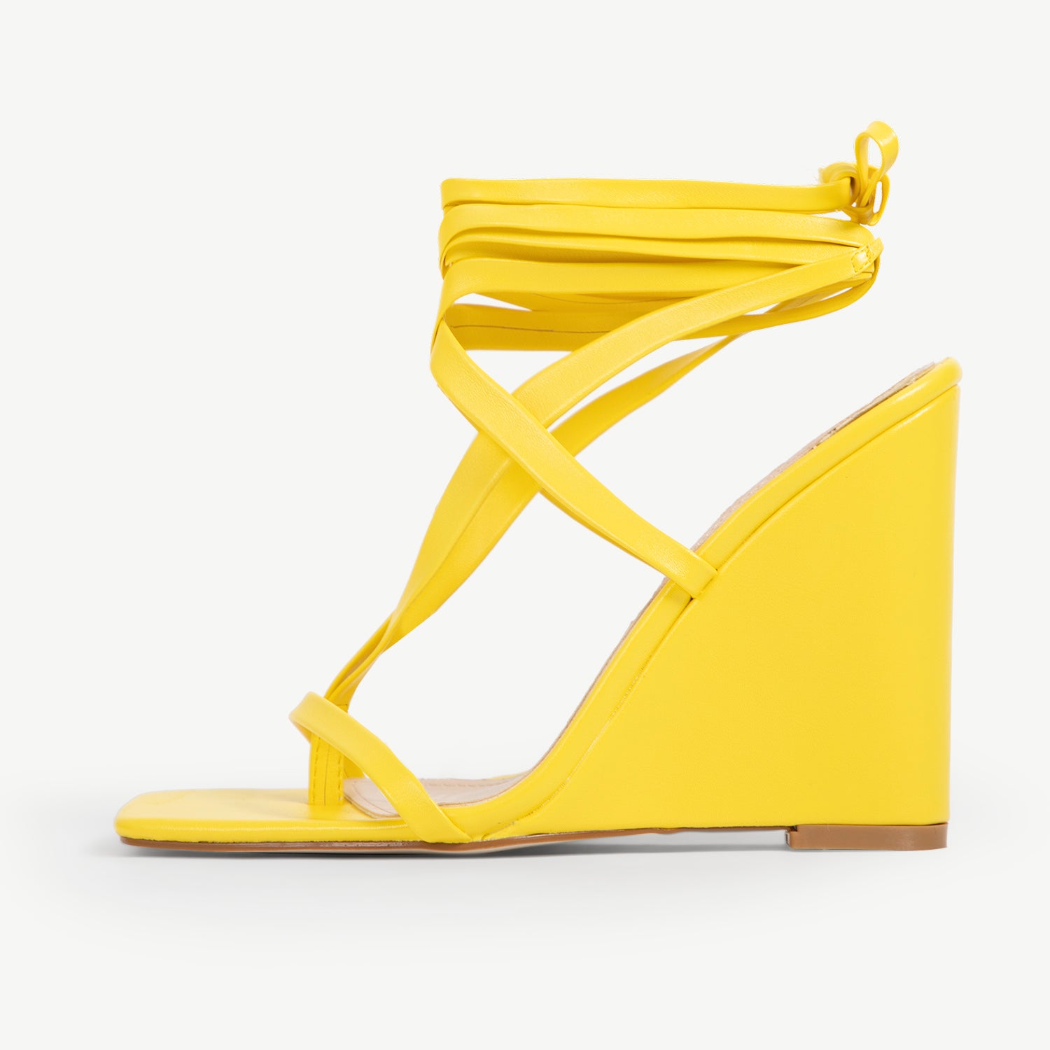 RAID Aniee Lace Up Heel in Yellow