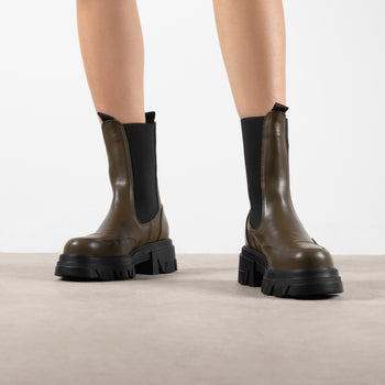 RAID Arivah Chunky Ankle Boot in Khaki