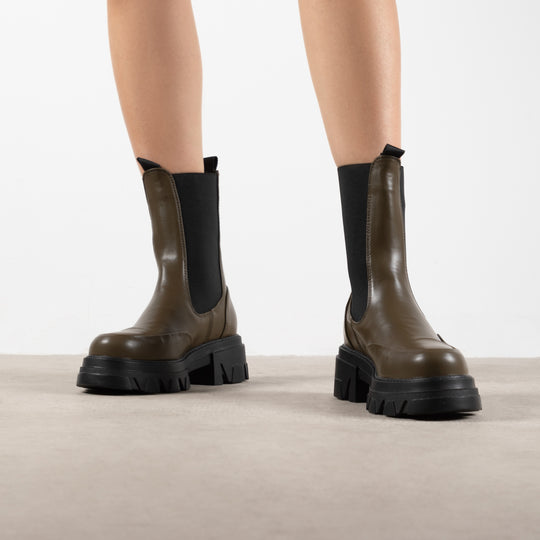 RAID Arivah Chunky Ankle Boot in Khaki