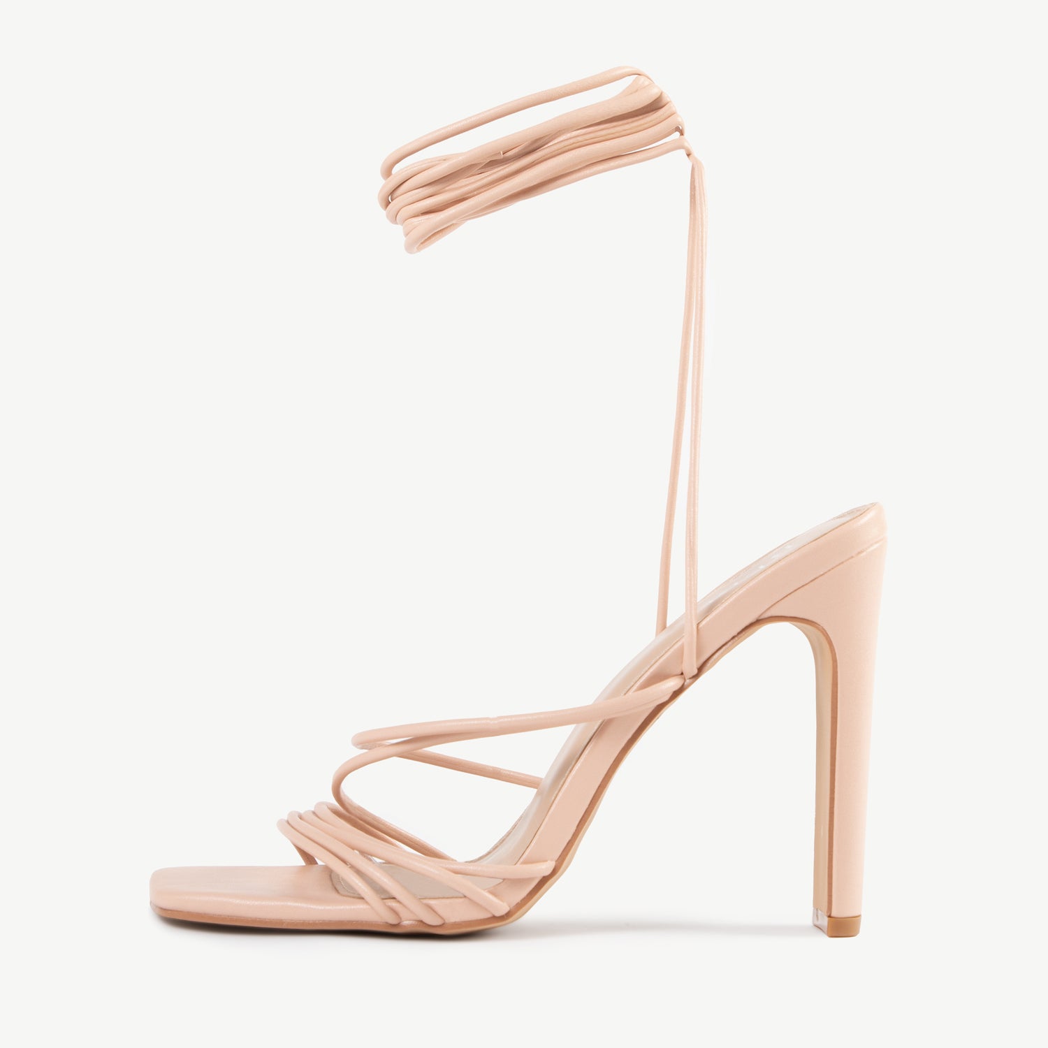 BEBO Arya Lace Up Heel in Nude