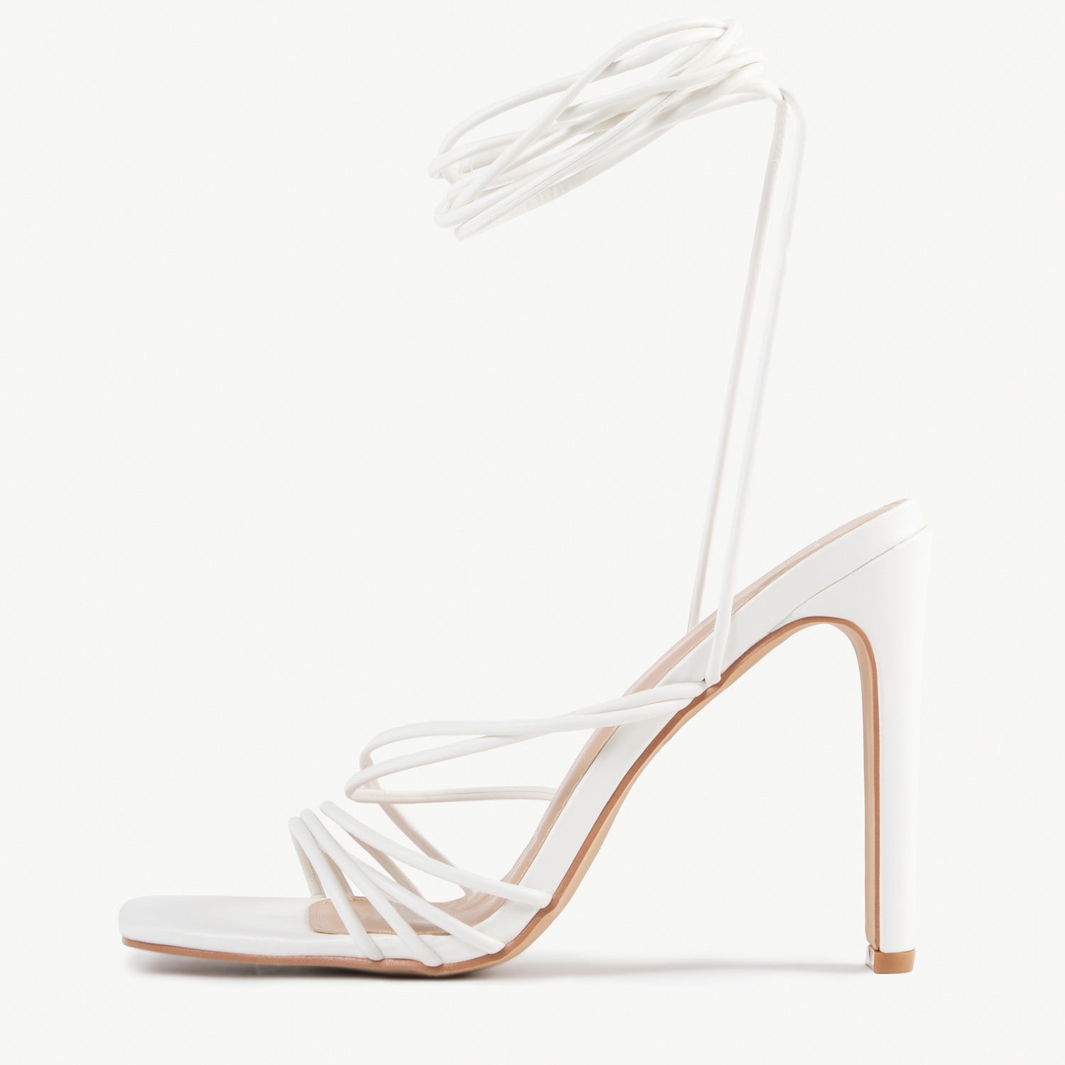 BEBO Arya Lace Up Heel in White