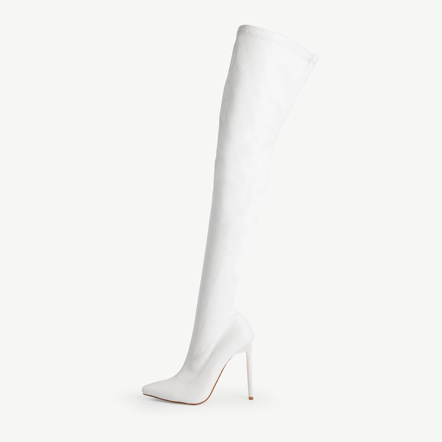 RAID Banner Stiletto Heeled Boot in White