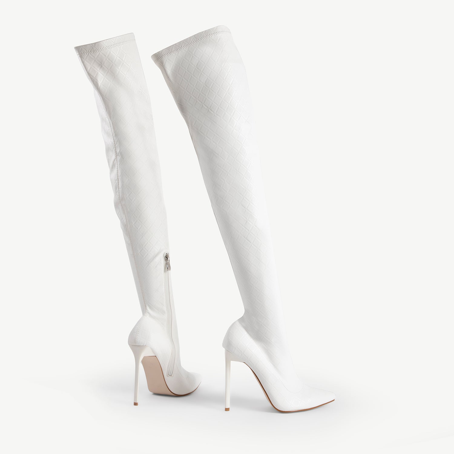 RAID Banner Stiletto Heeled Boot in White