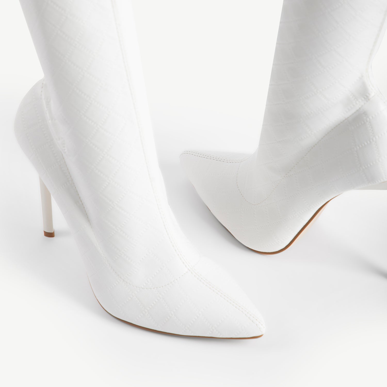 RAID Banner Stiletto Heeled Boot in White