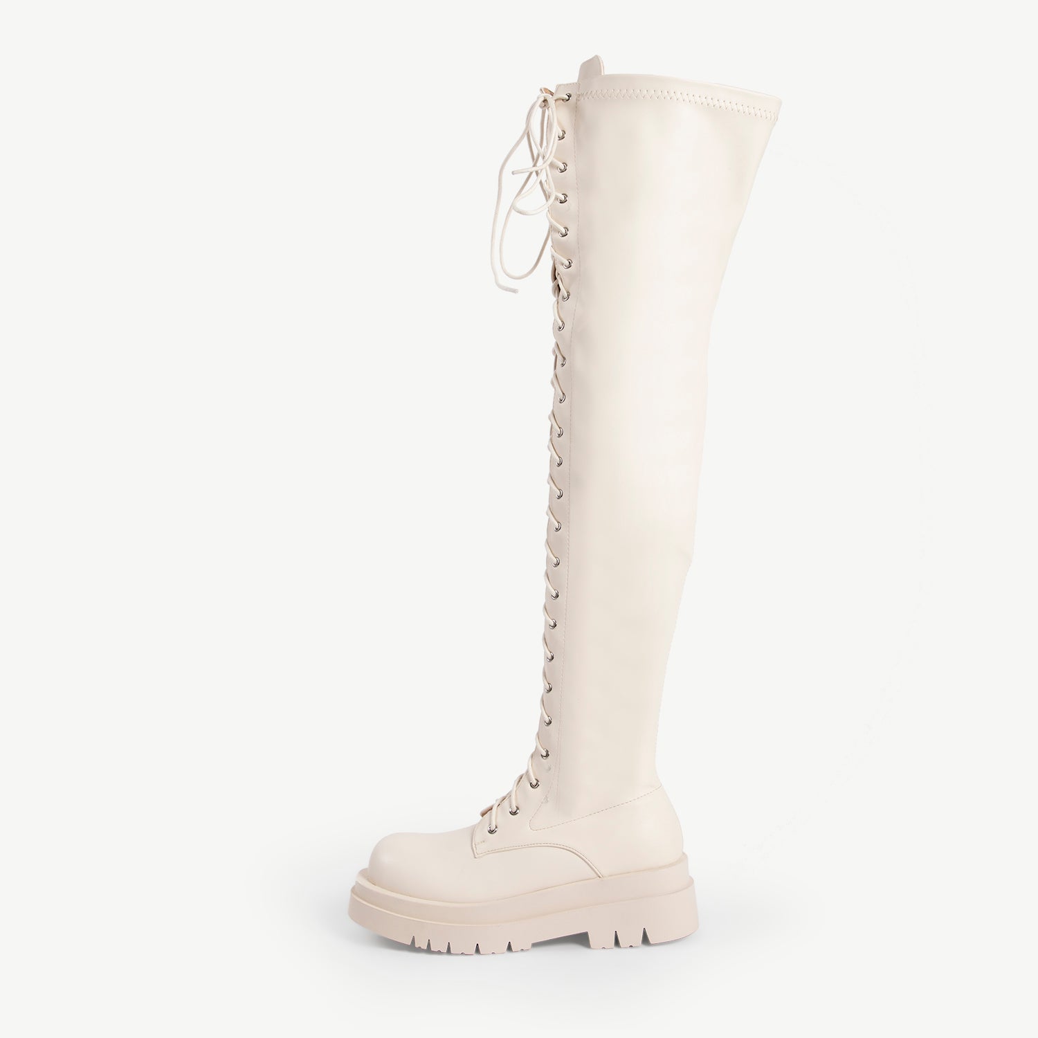 RAID Bernice Over the Knee Boot in Cream