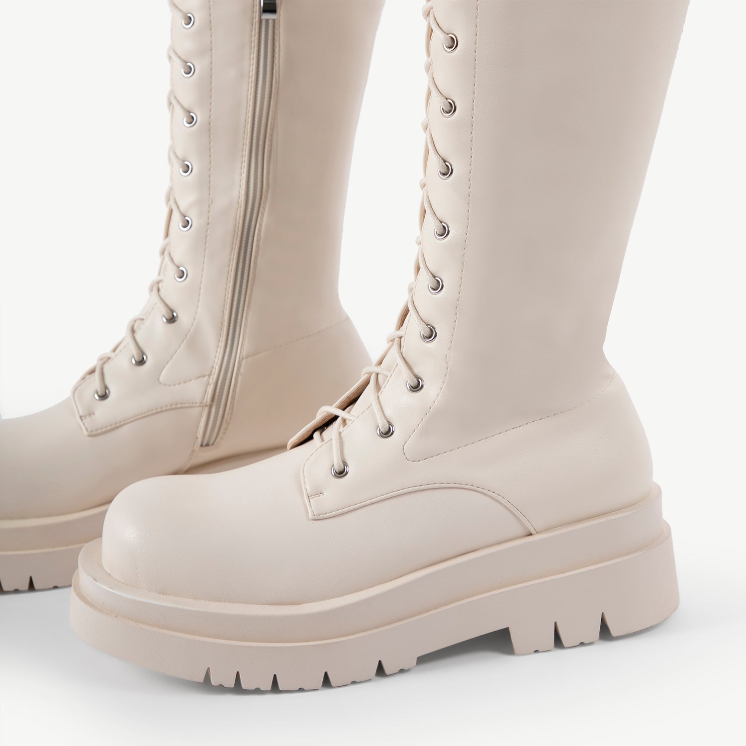 RAID Bernice Over the Knee Boot in Cream