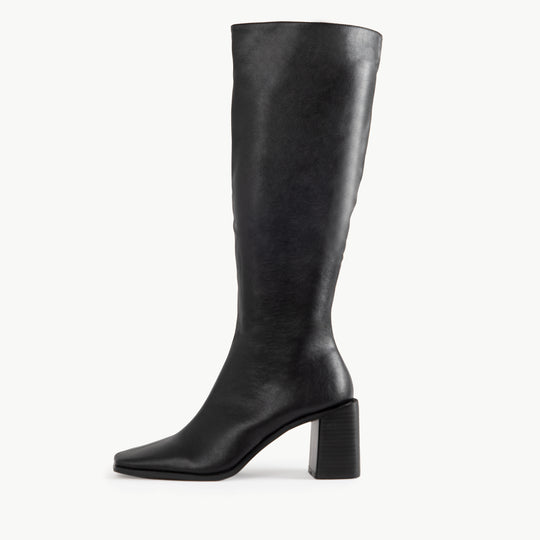 RAID Blick Block Heeled Long Boot in Black