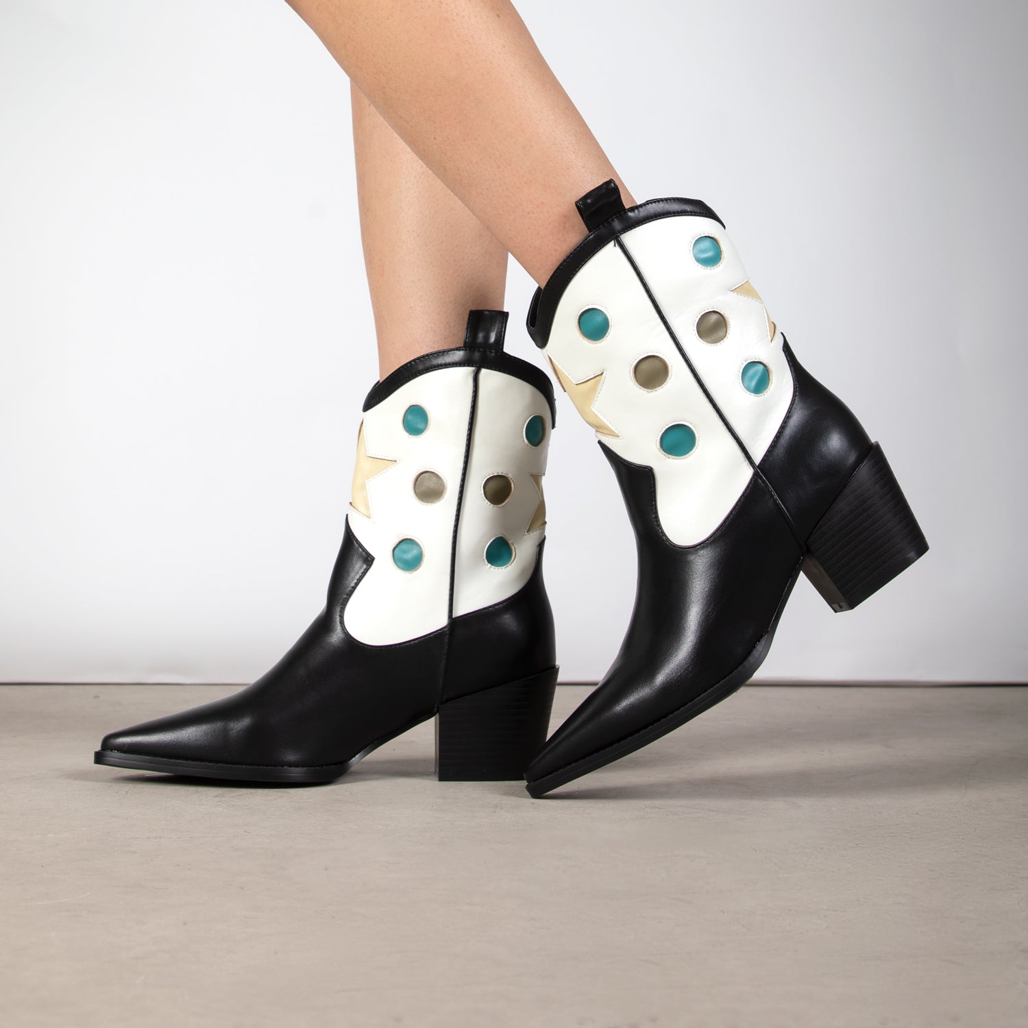 RAID Blu Western Ankle Boot in Black