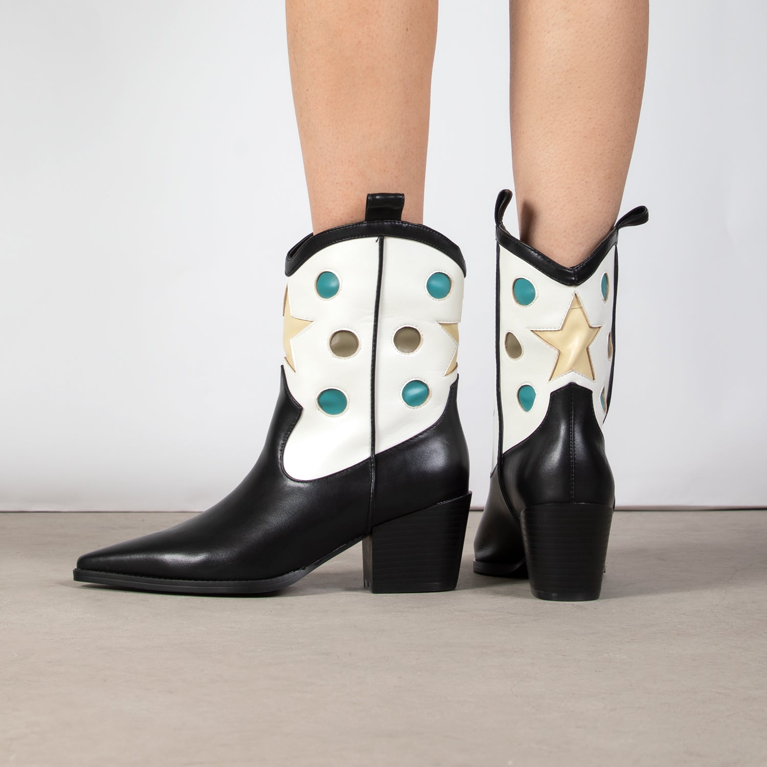 RAID Blu Western Ankle Boot in Black