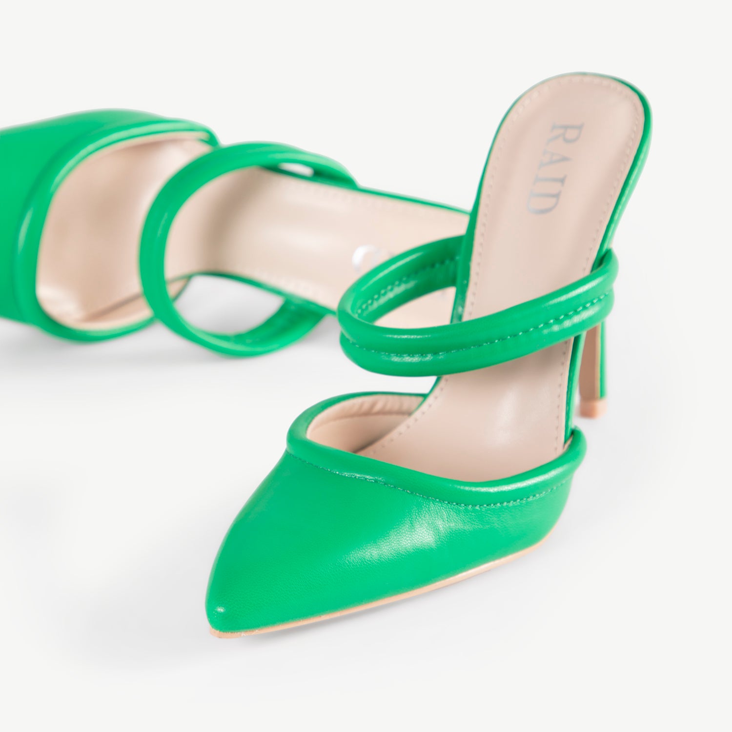 RAID Britta Heeled Mules in Green