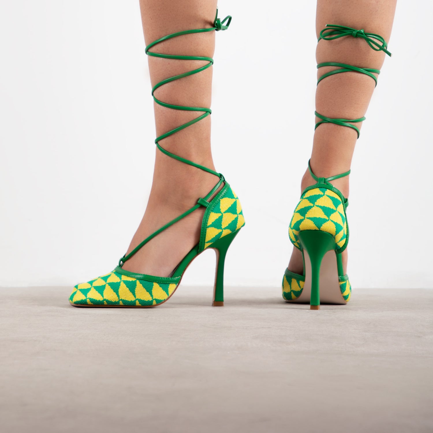 RAID Cornell Heeled Pump in Green/Yellow