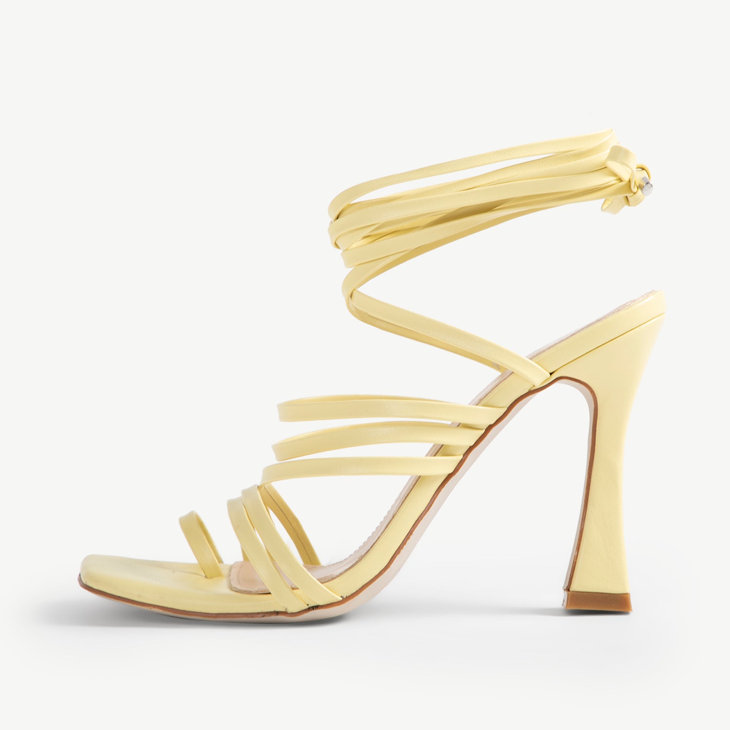 RAID Credence Lace Up Heel in Butter Yellow