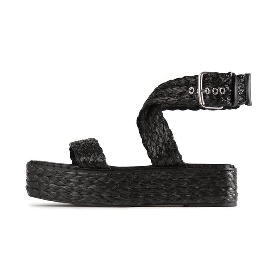 RAID Crystal Sandal in Black Raffia