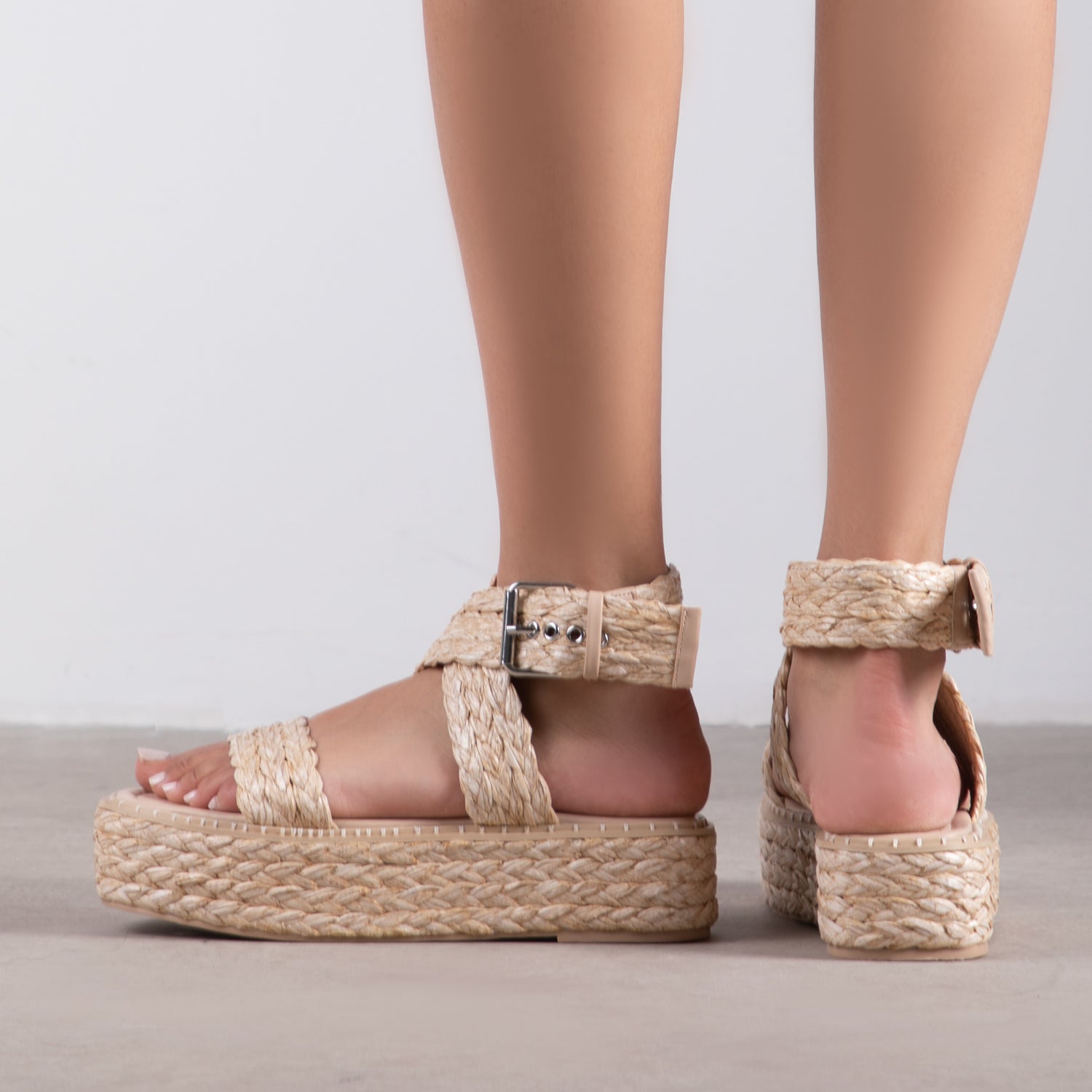 RAID Crystal Sandal in Natural Raffia