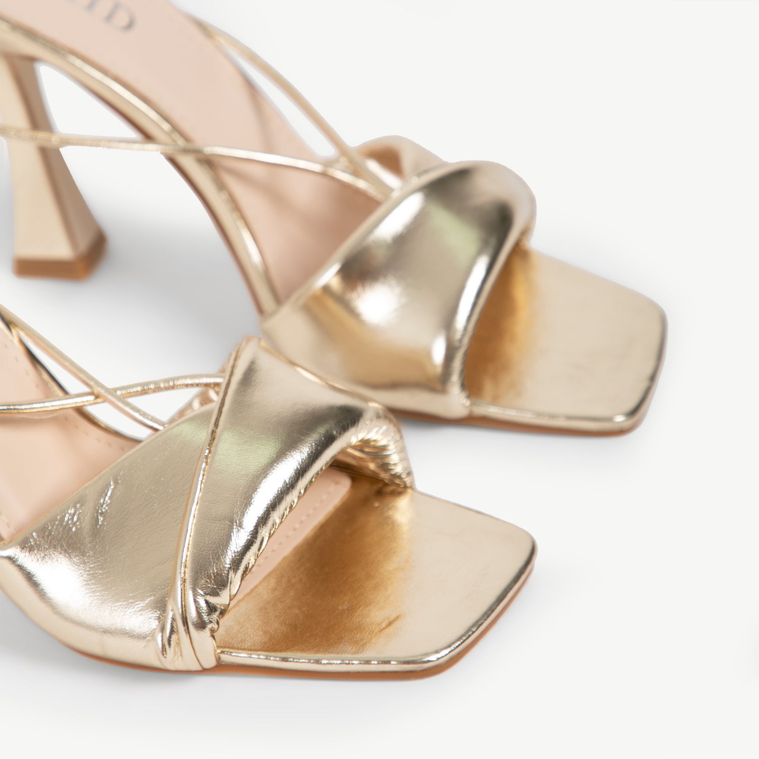 RAID Darcie lace Up Heel in Gold