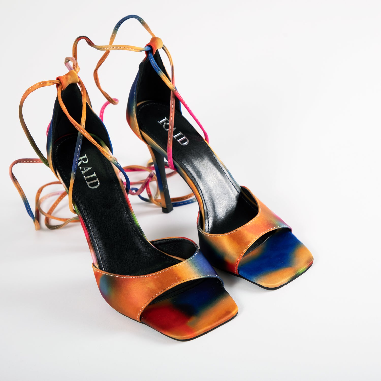 RAID Dawson Strappy Heel in Orange Multi