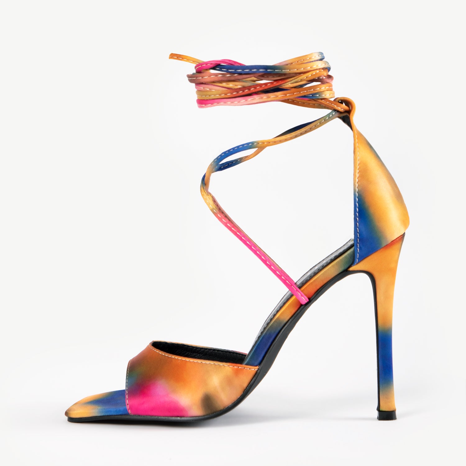 RAID Dawson Strappy Heel in Orange Multi