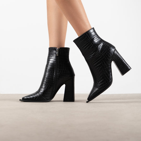 RAID Delphi Ankle Boot in Black Croc
