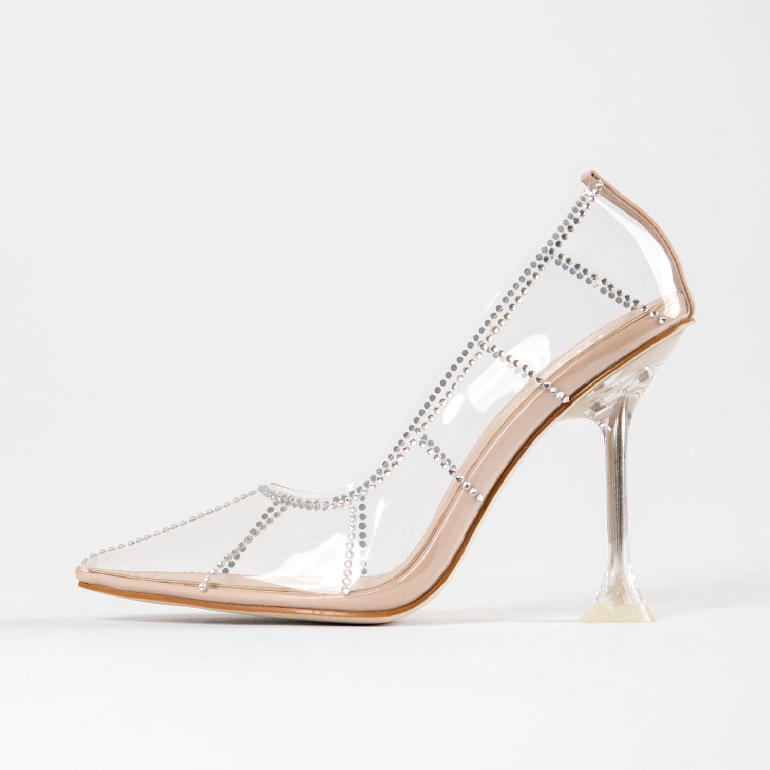 BEBO Demmy Perspex Court Heel in Nude