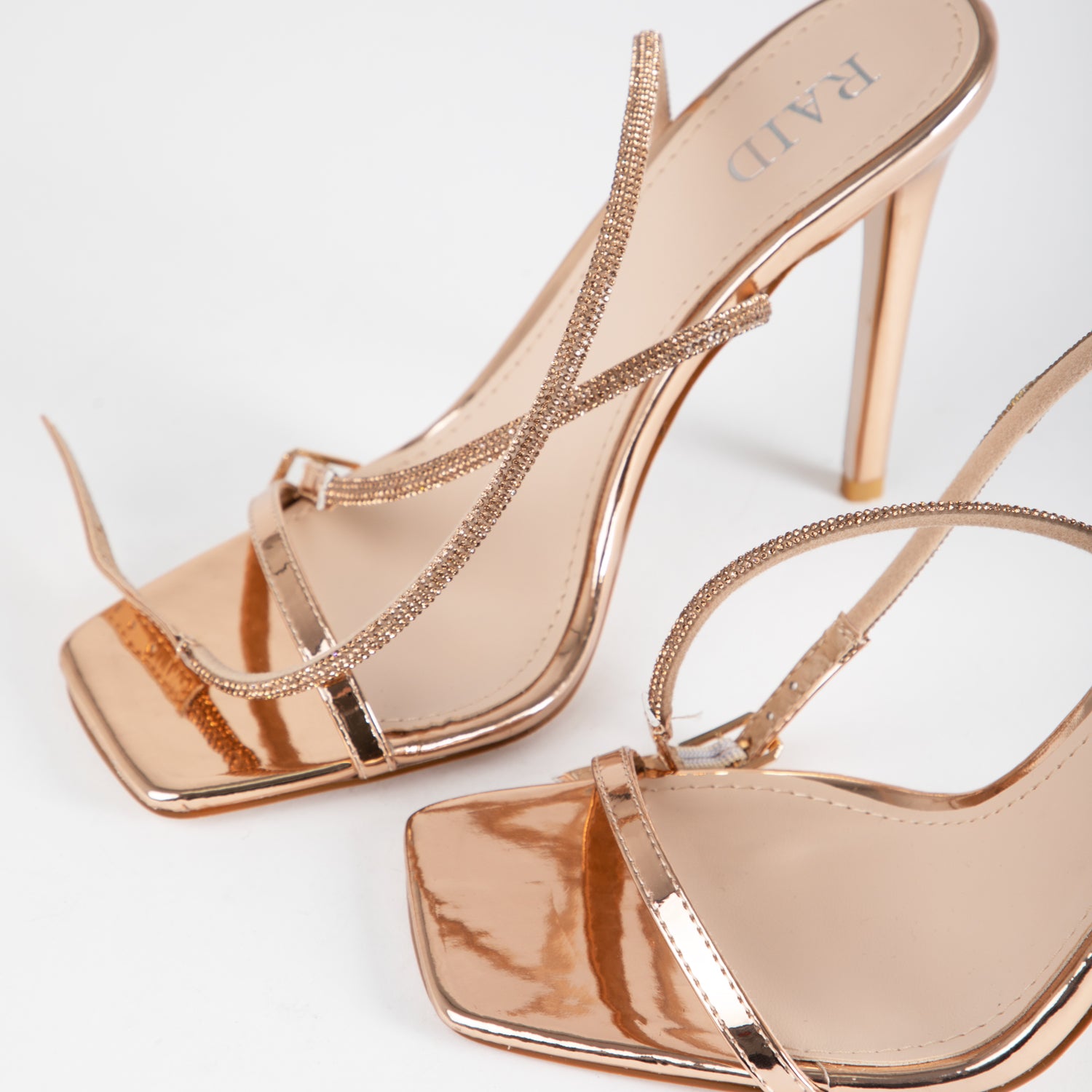 RAID Denisha Heeled Sandal in Rose Gold