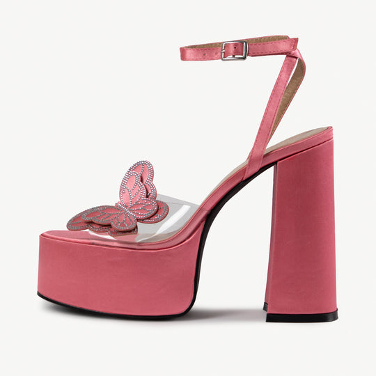 RAID Elizah Platform Butterfly Heel In Pink