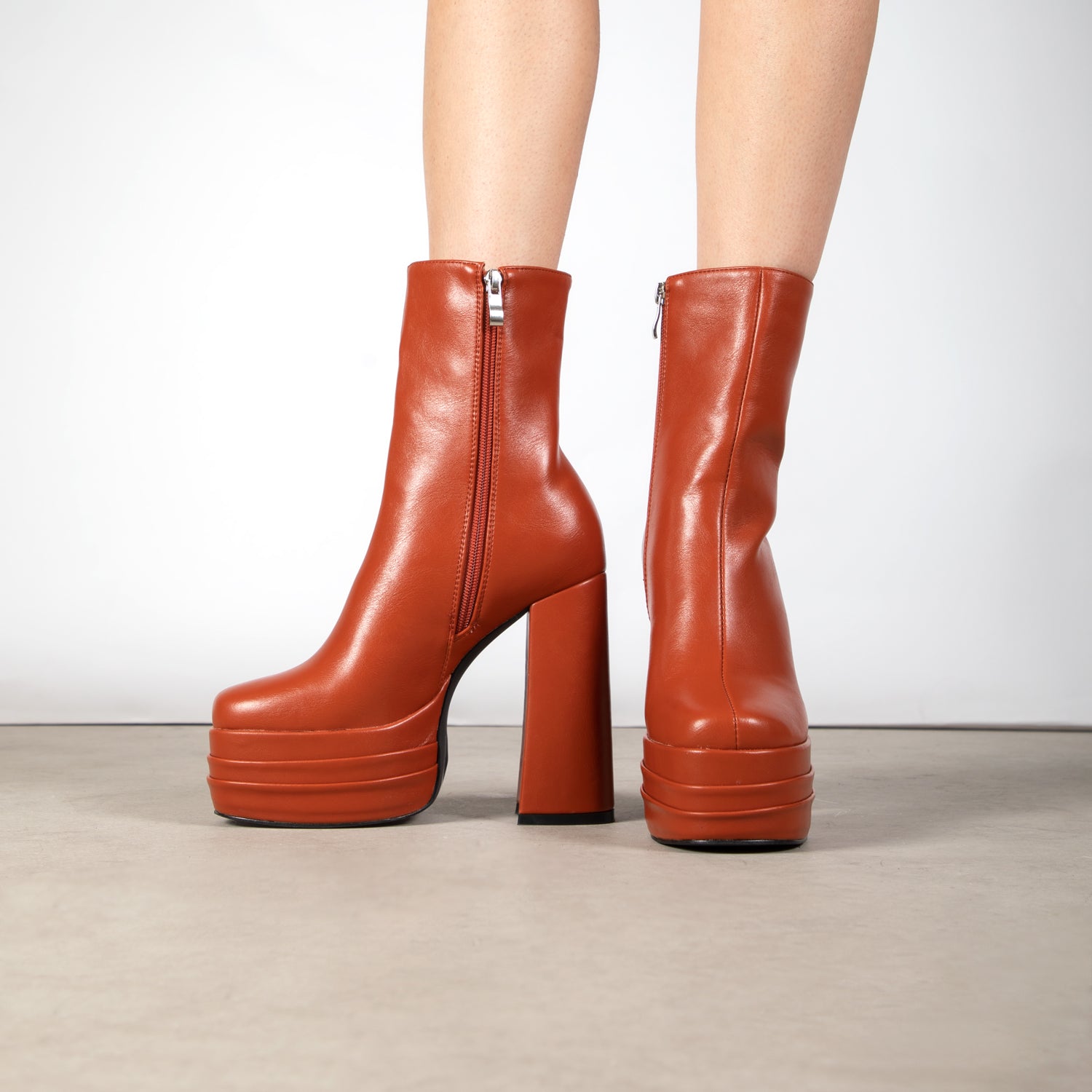 RAID Emely Platform Ankle Boot in Rust