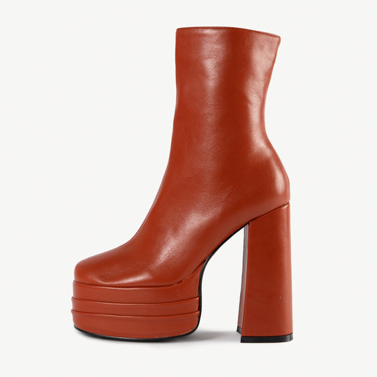 RAID Emely Platform Ankle Boot in Rust