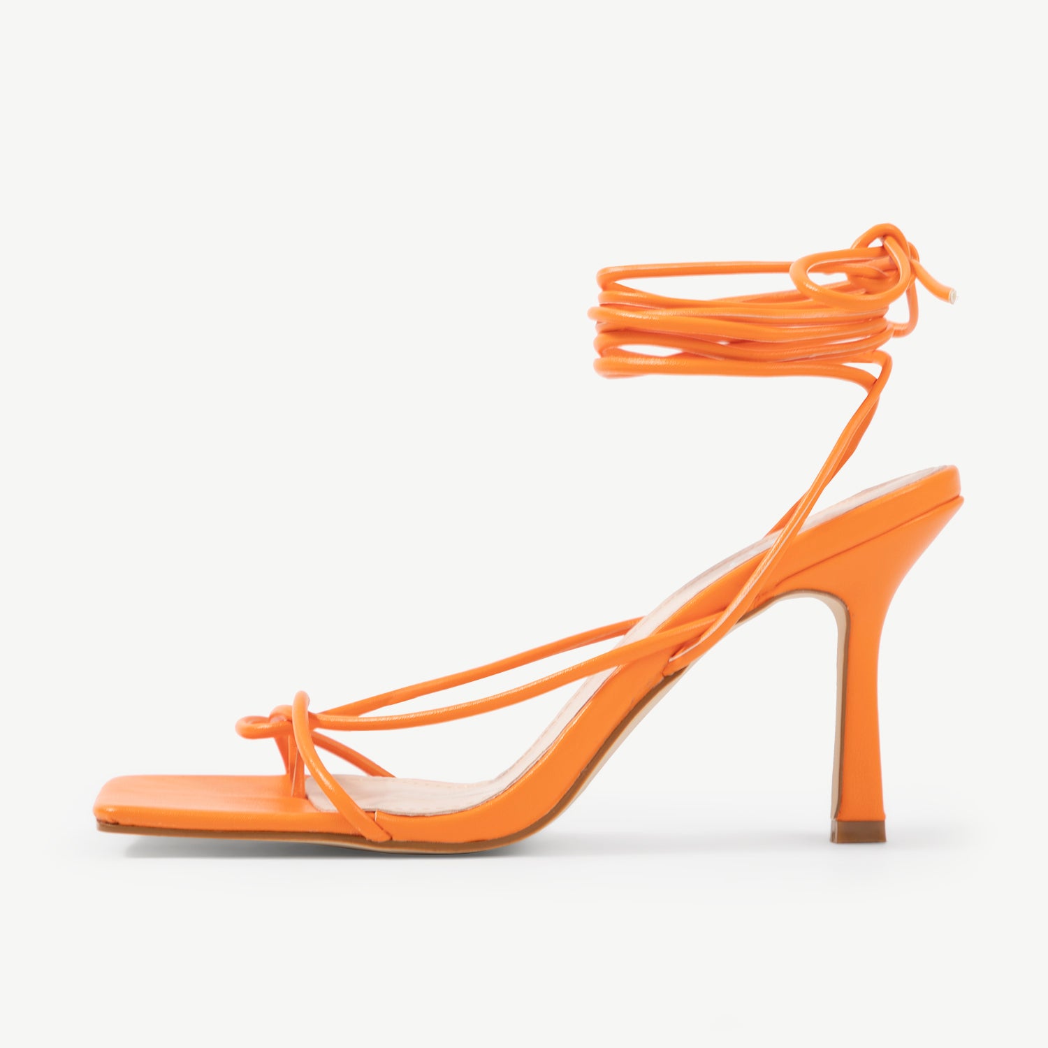 RAID Flutter Lace Up Heel In Orange