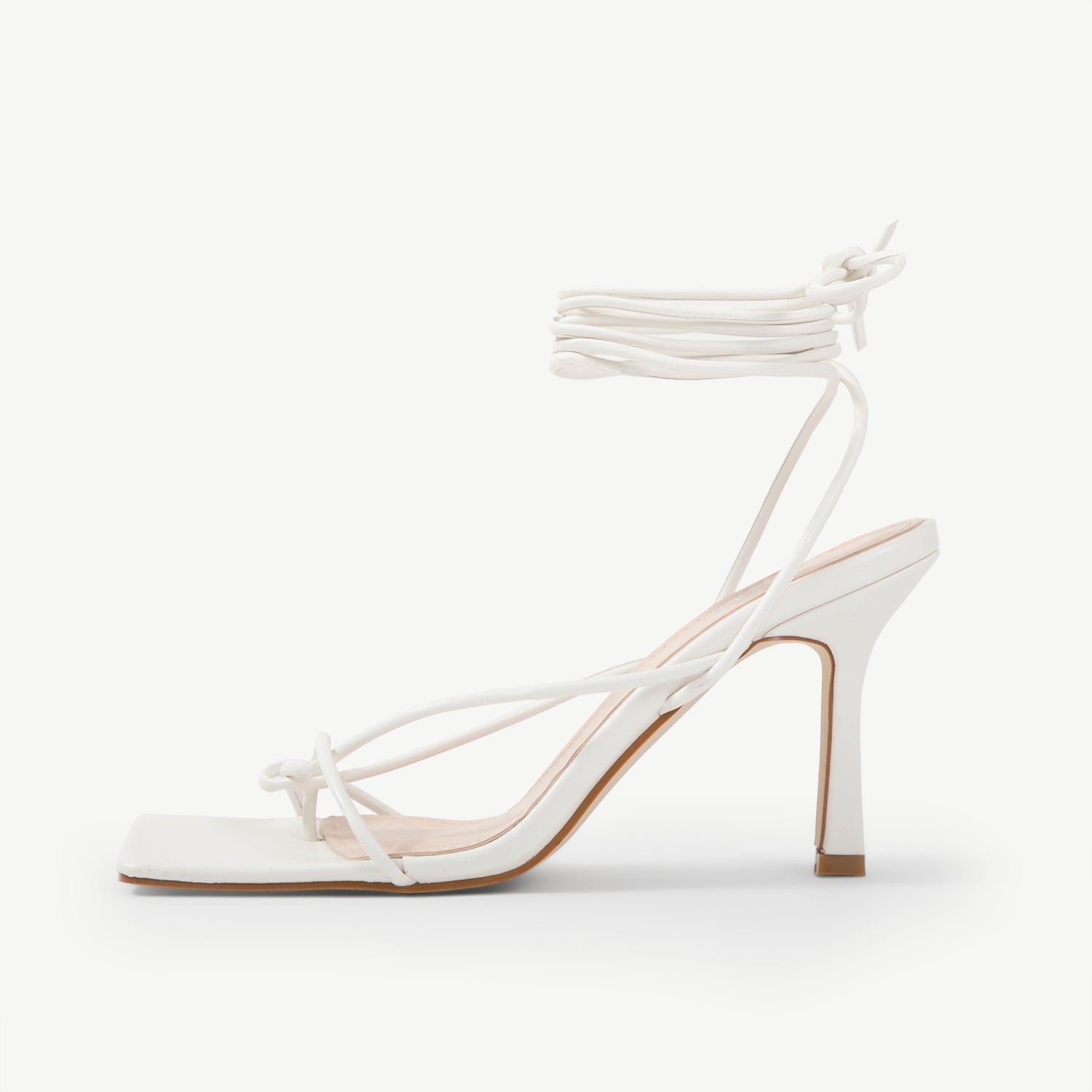 RAID Flutter Lace Up Heel In White