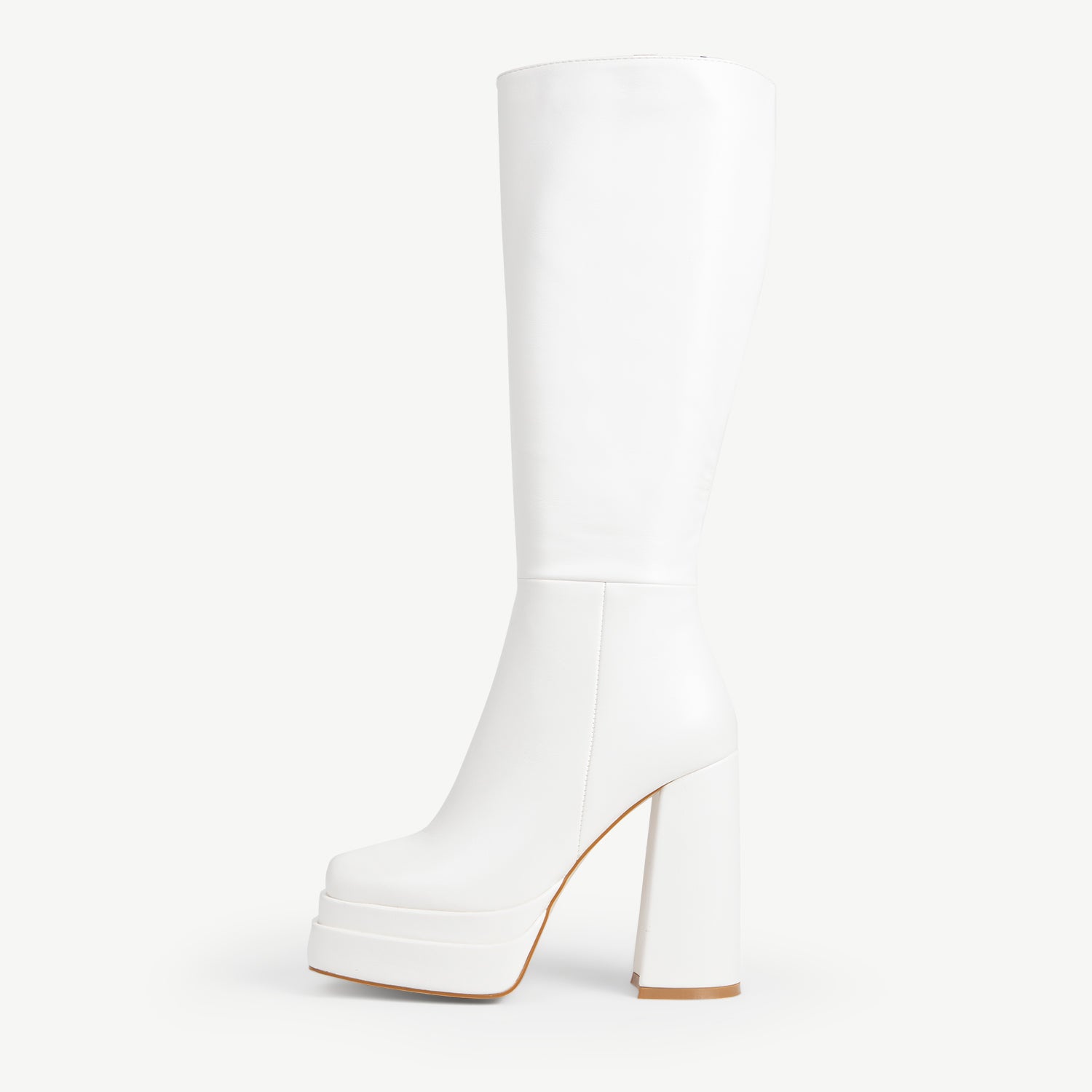 RAID Granger Block Heeled Boot in White
