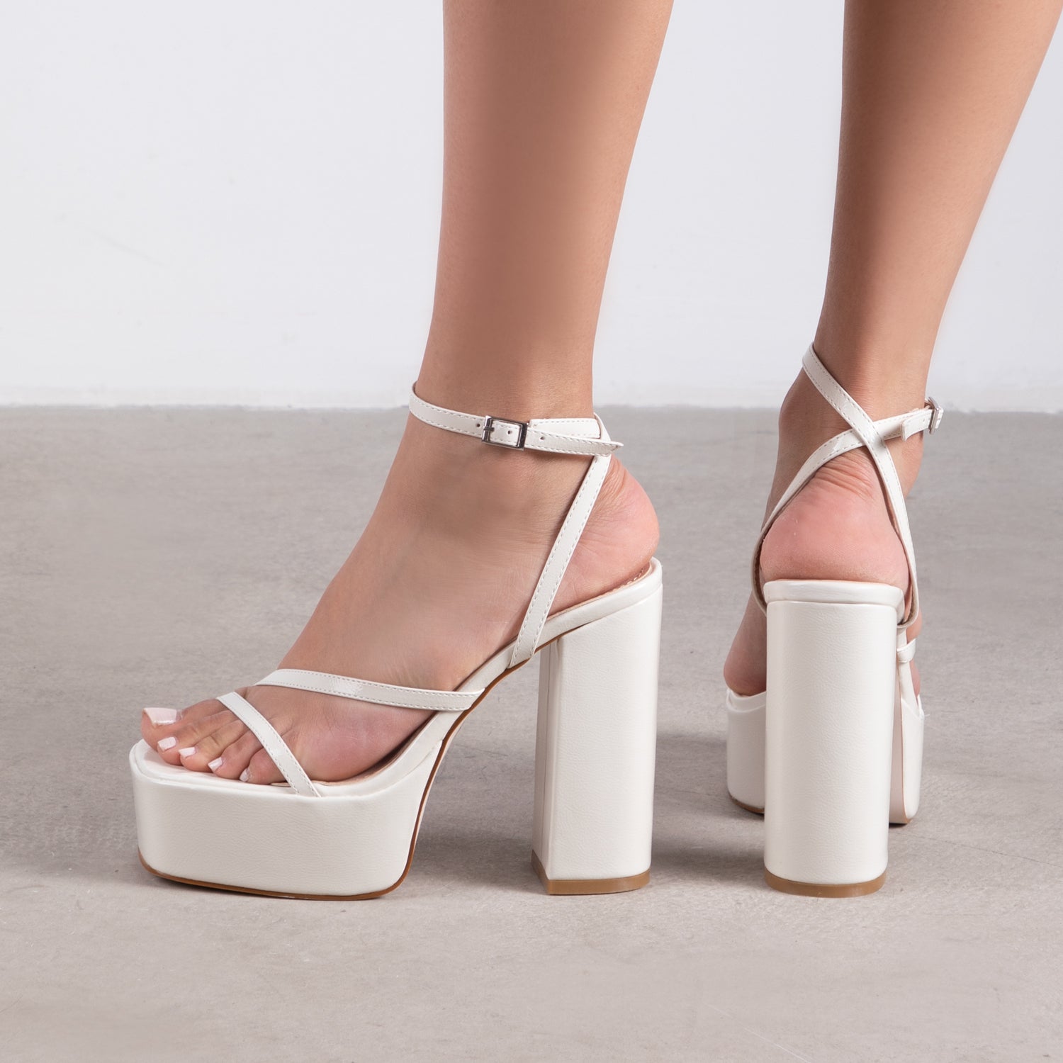 RAID Happy Platform Heel in Off White