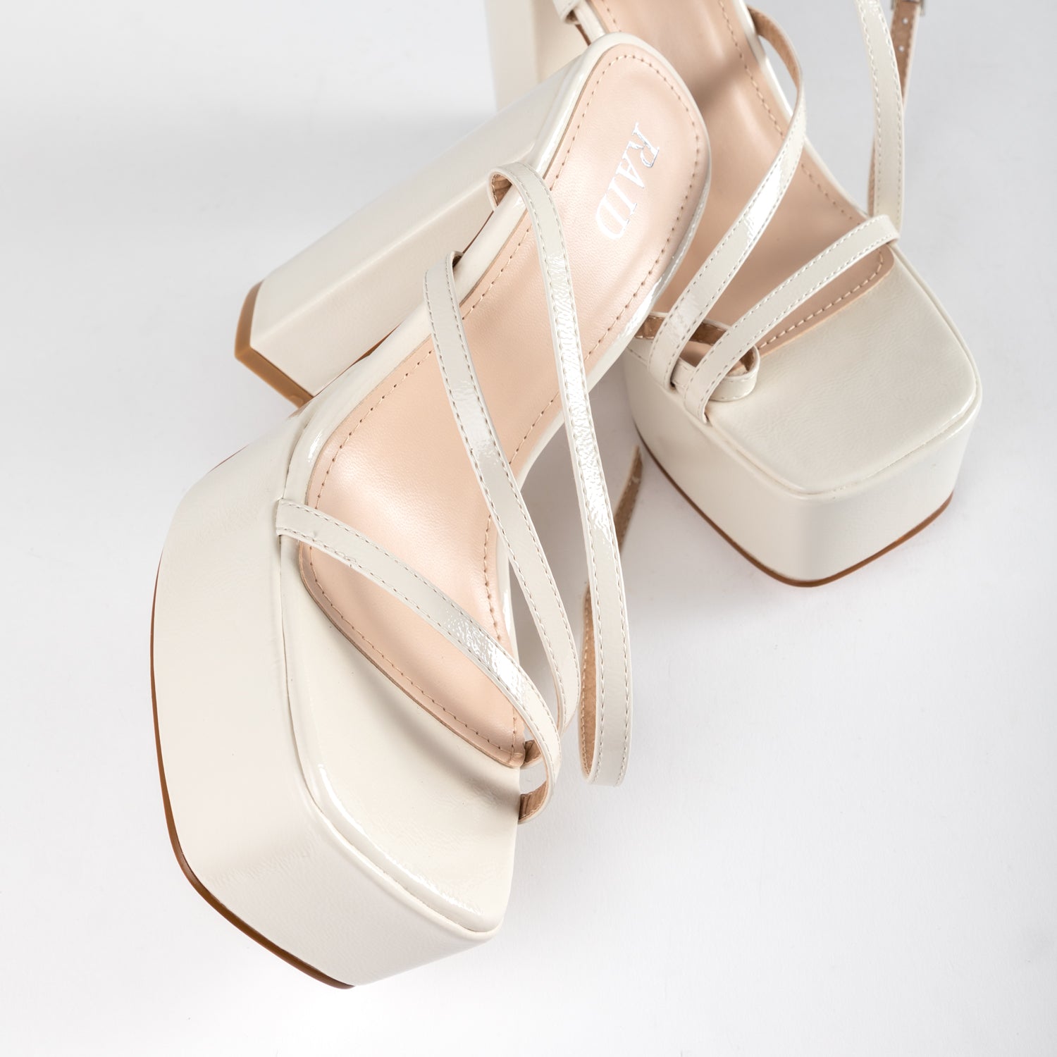 RAID Happy Platform Heel in Off White