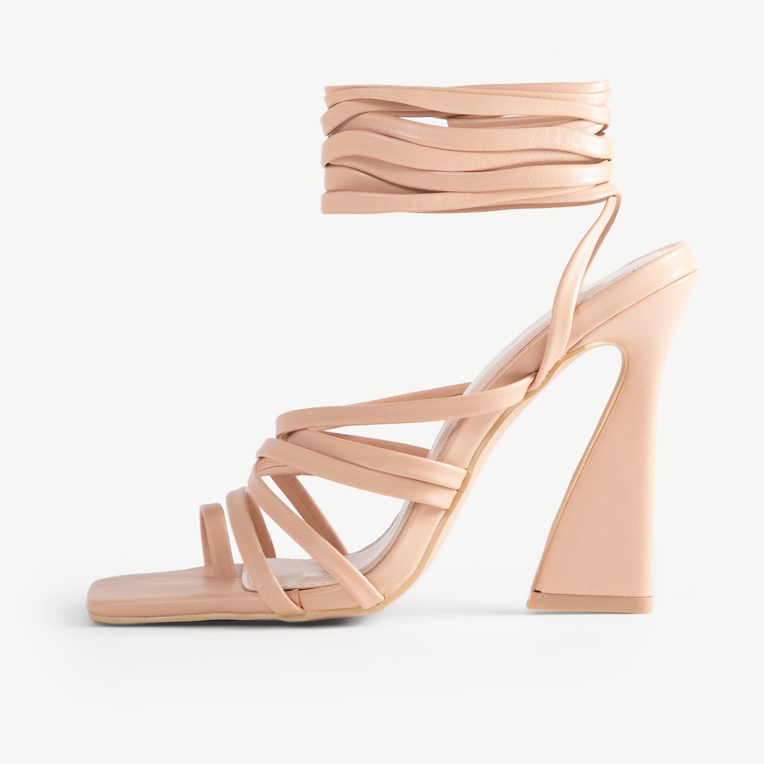 BEBO Harperr Lace Up Heel in Nude