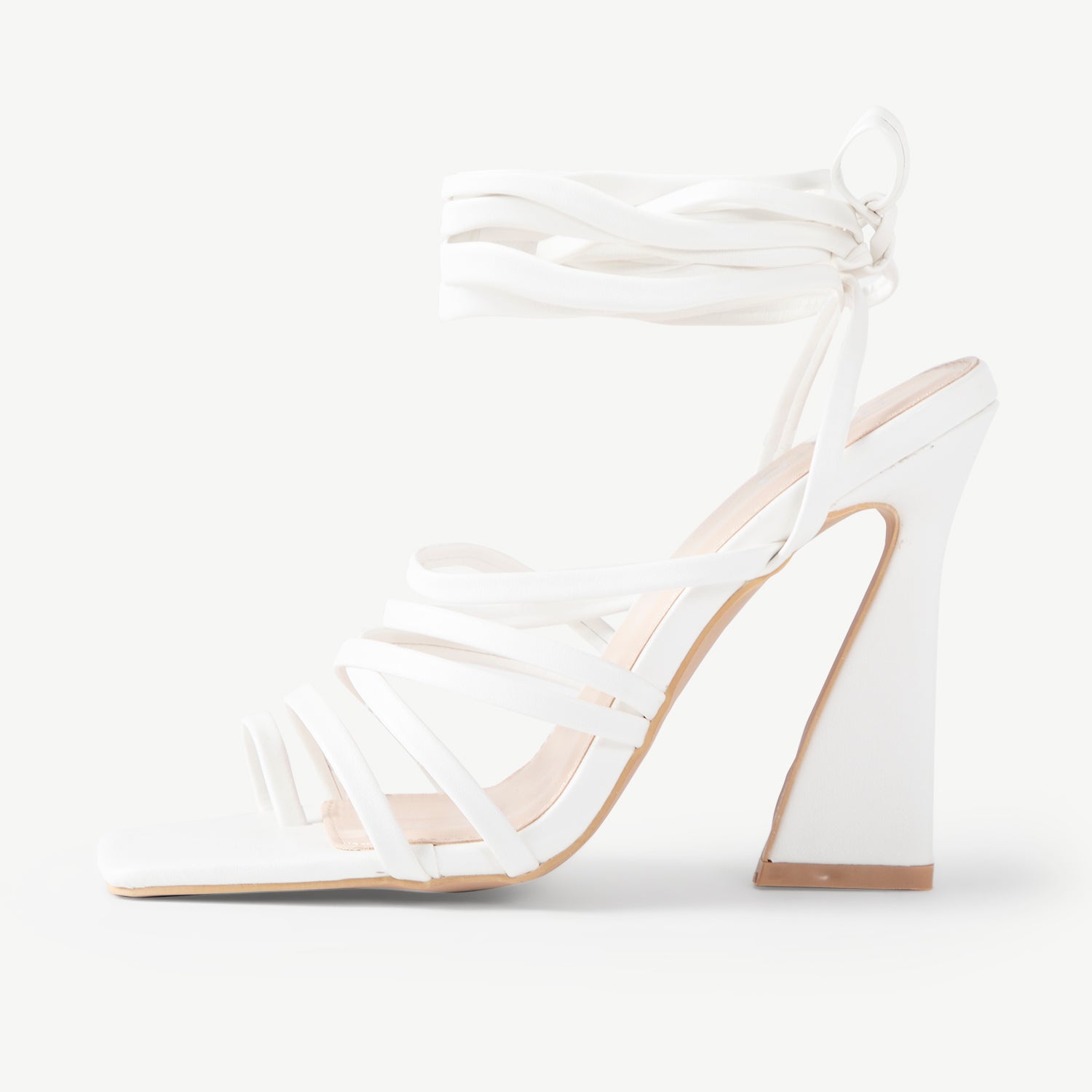 BEBO Harperr Lace Up Heel in White