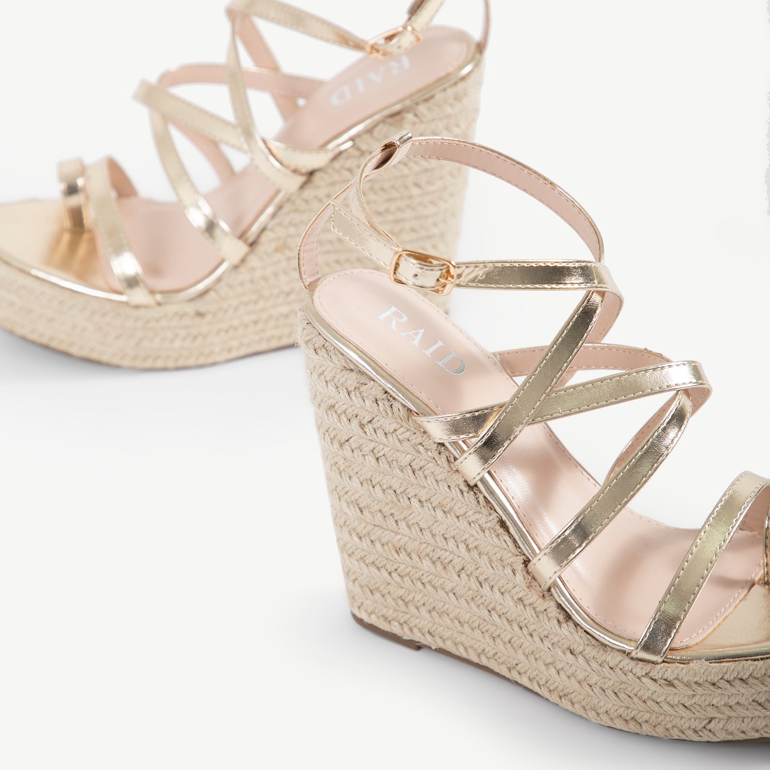 RAID Hartley Strappy Espadrille in Gold