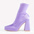 RAID Hartley Block Heeled Ankle Boot in Lilac Satin