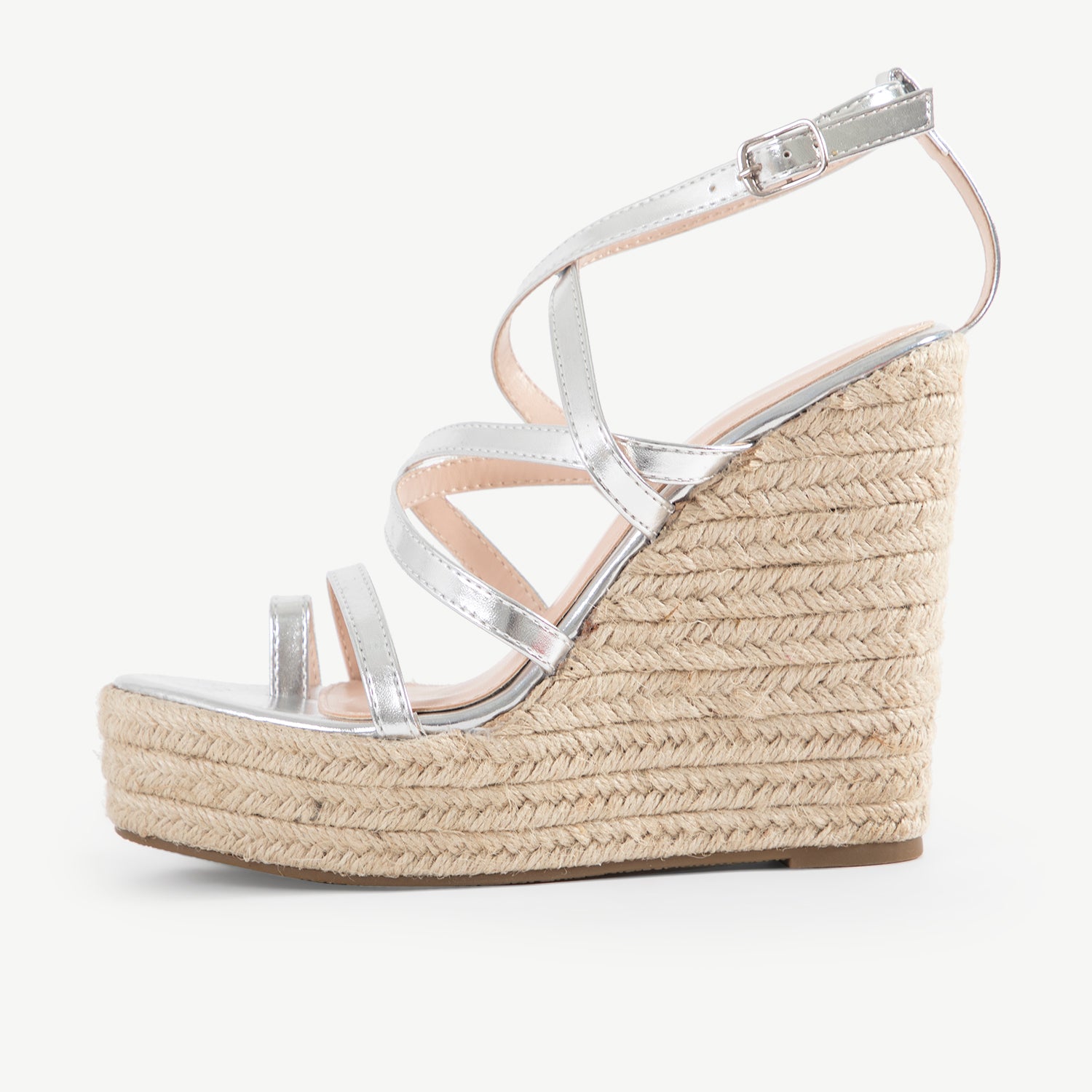 RAID Hartley Strappy Espadrille in Silver