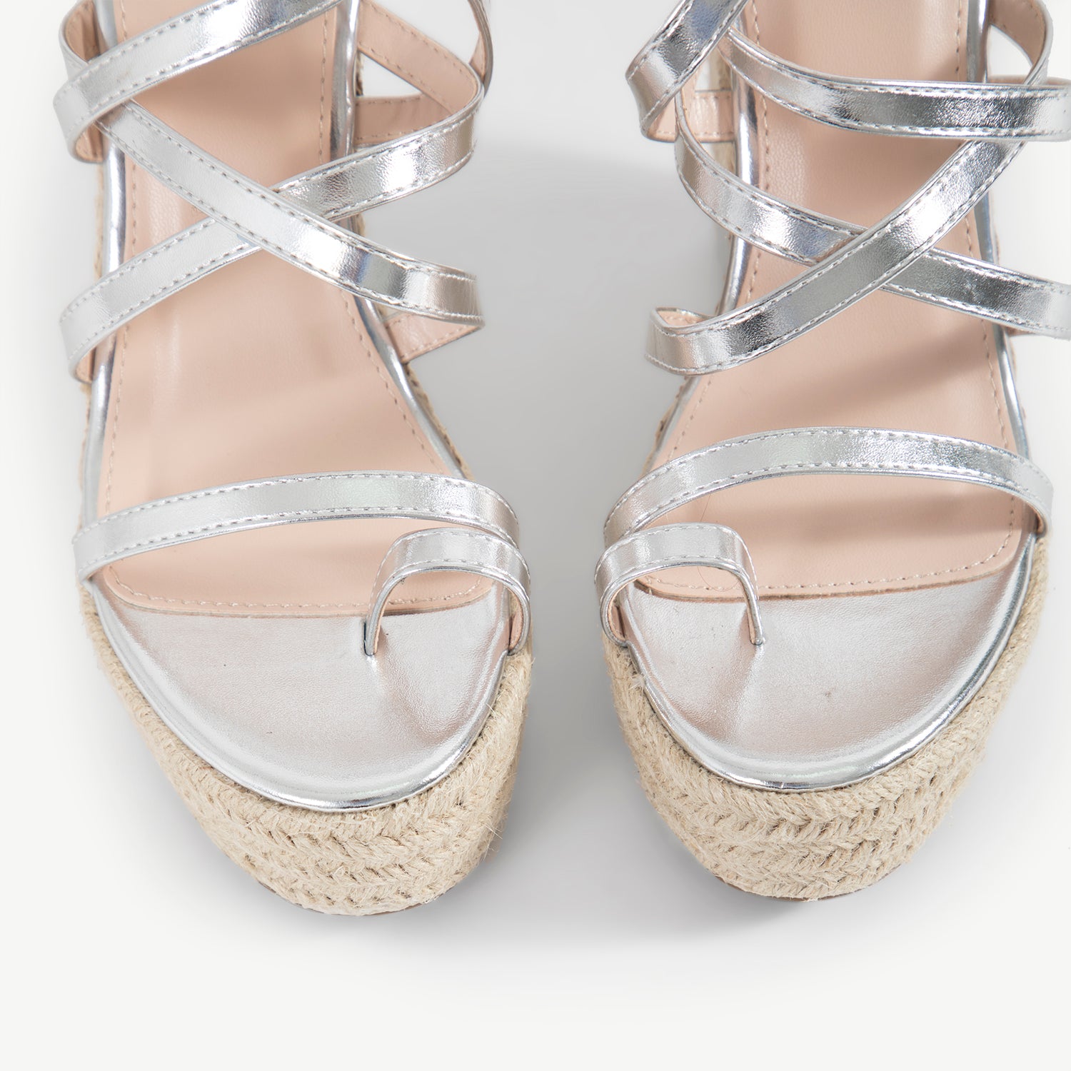 RAID Hartley Strappy Espadrille in Silver